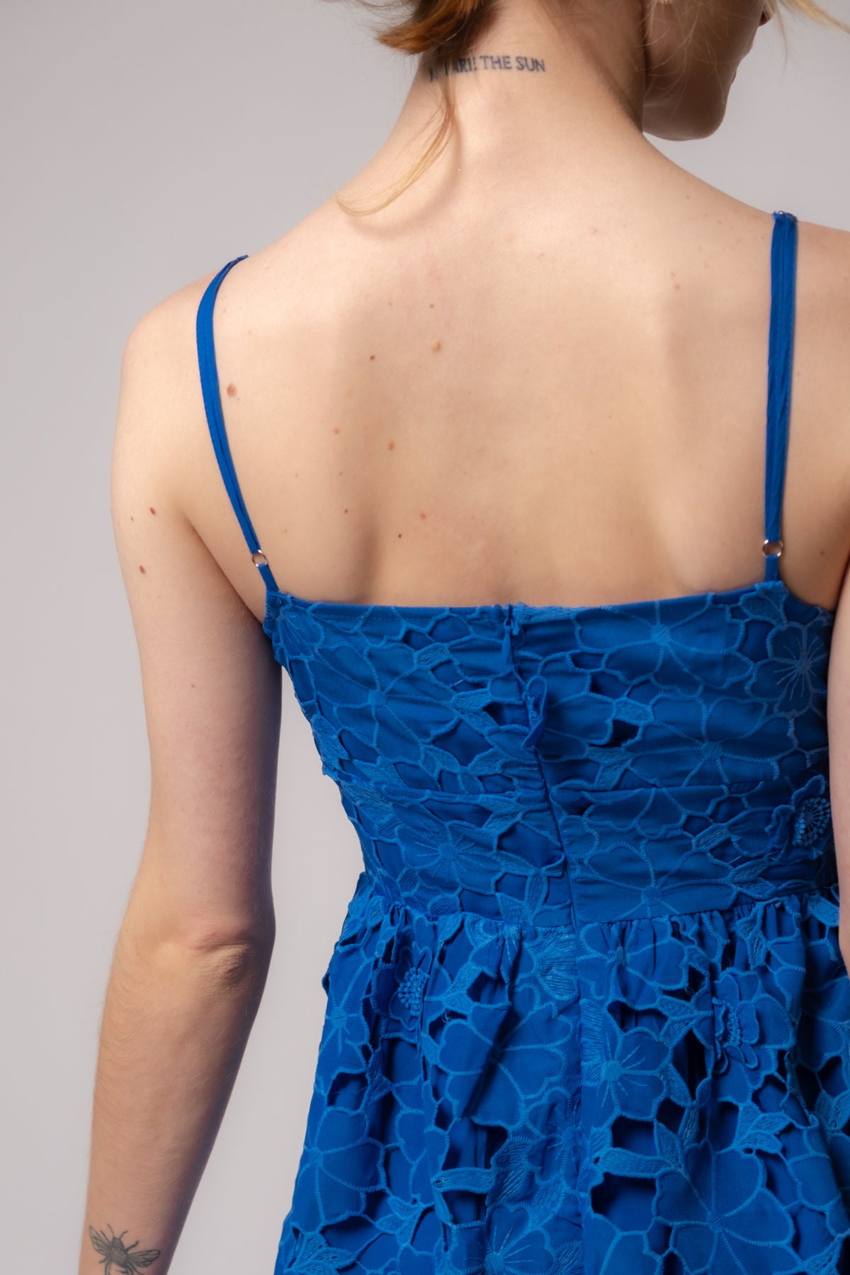 True Blue Lace Mini Dress