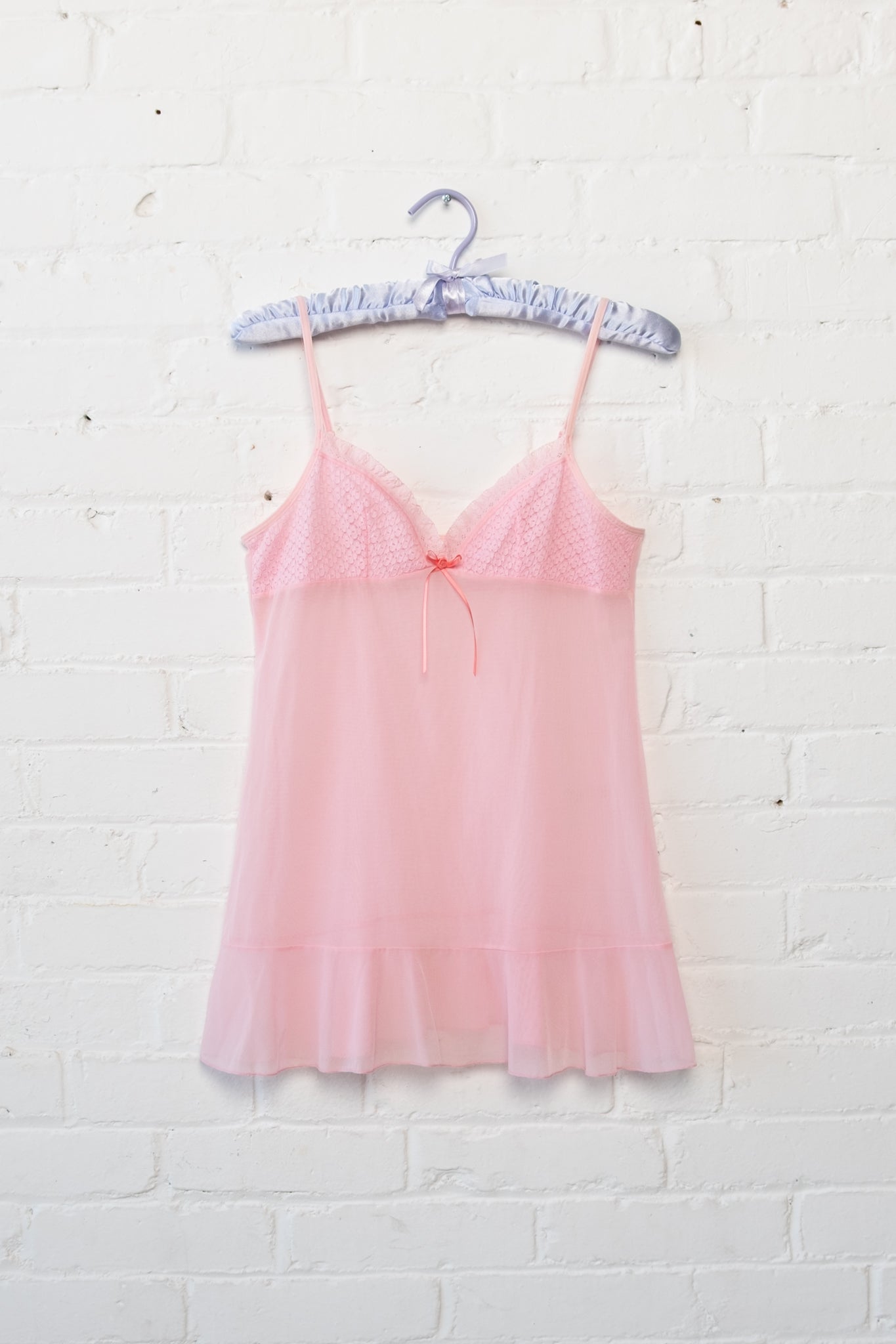 knee length dresses for ladies Victoria's Secret Sheer Pink Babydoll Cami Top – Calico