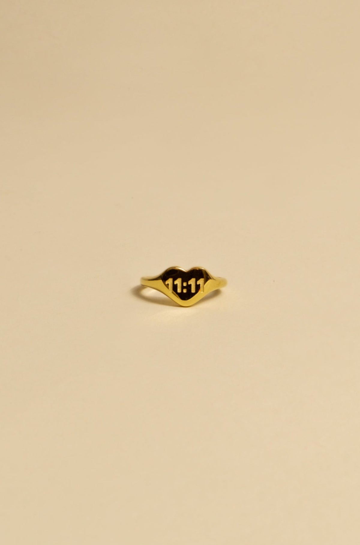 Angel Numbers Heart Signet Ring