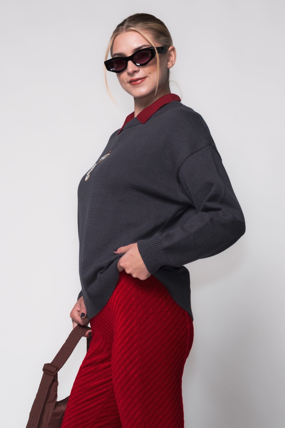 Dirty Martini Beaded Crewneck Sweater