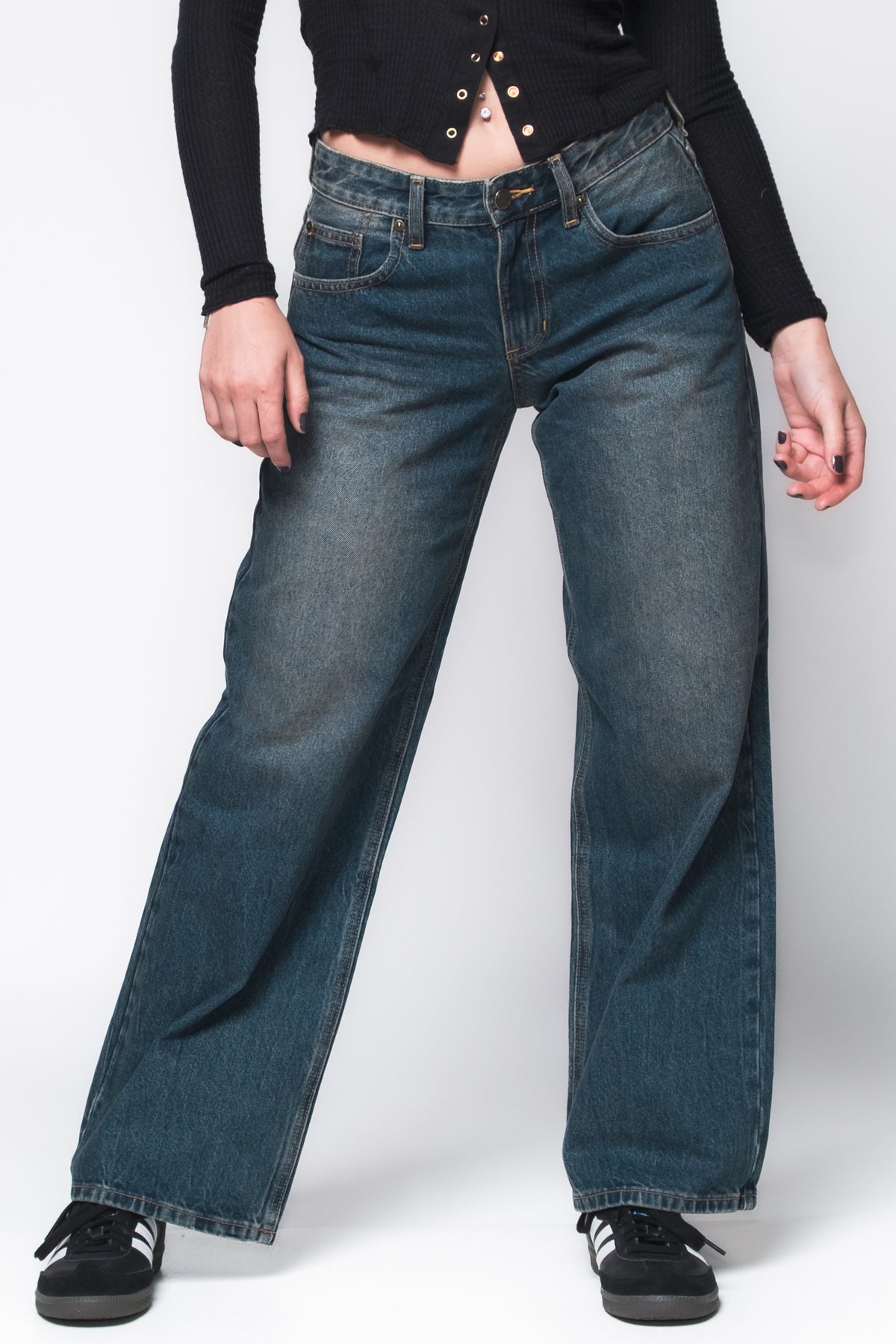 Just Black Baggy Wide Leg Jeans