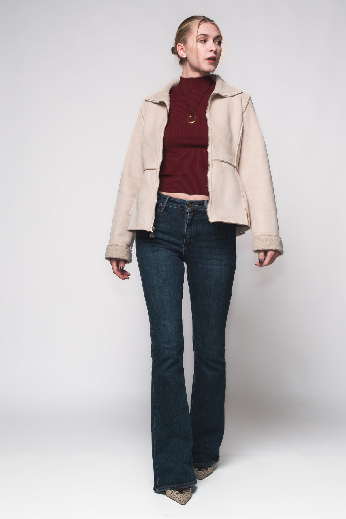 Ama Ribbed Mock Neck Layering Top