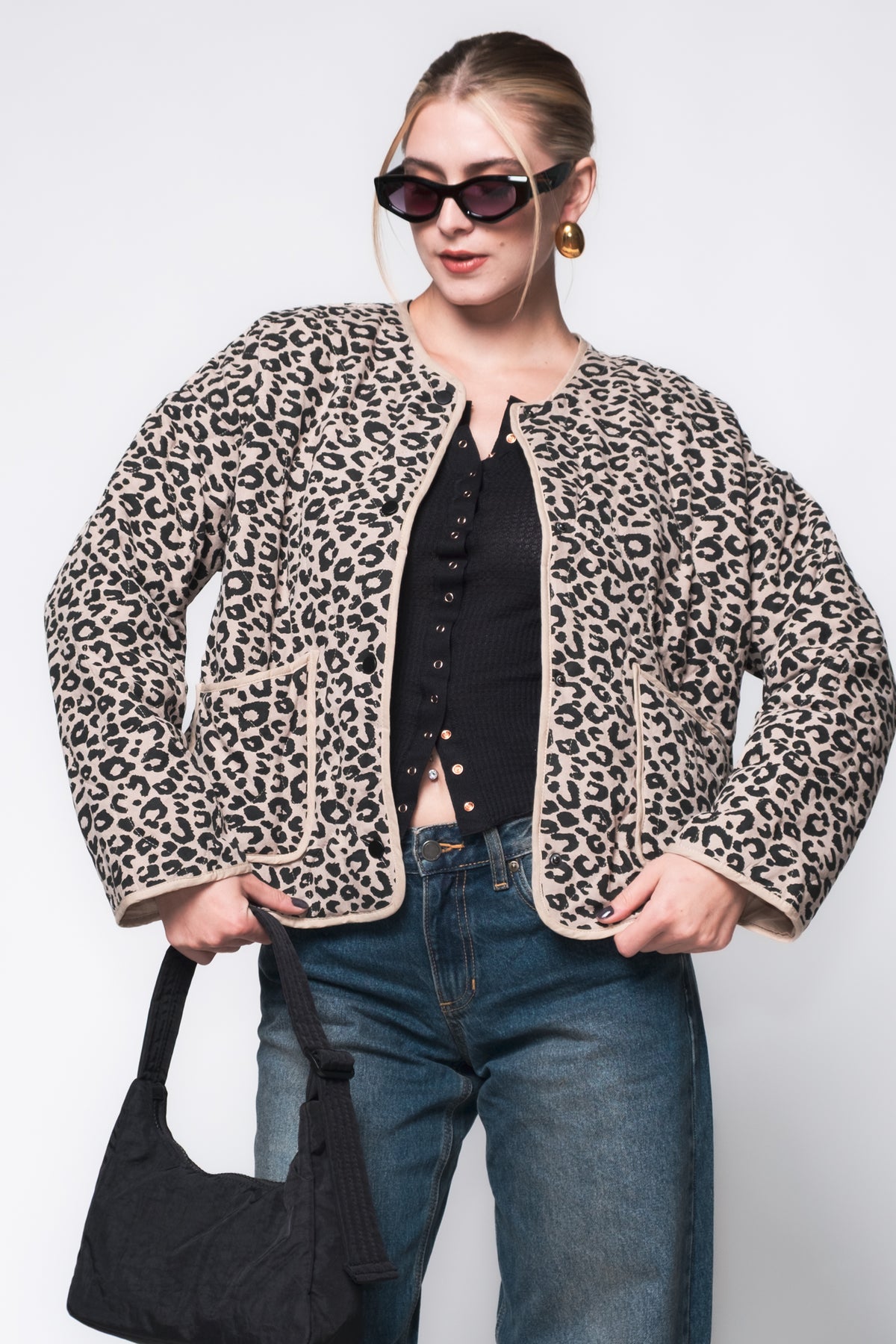 Leopard Print Quilted Jacket