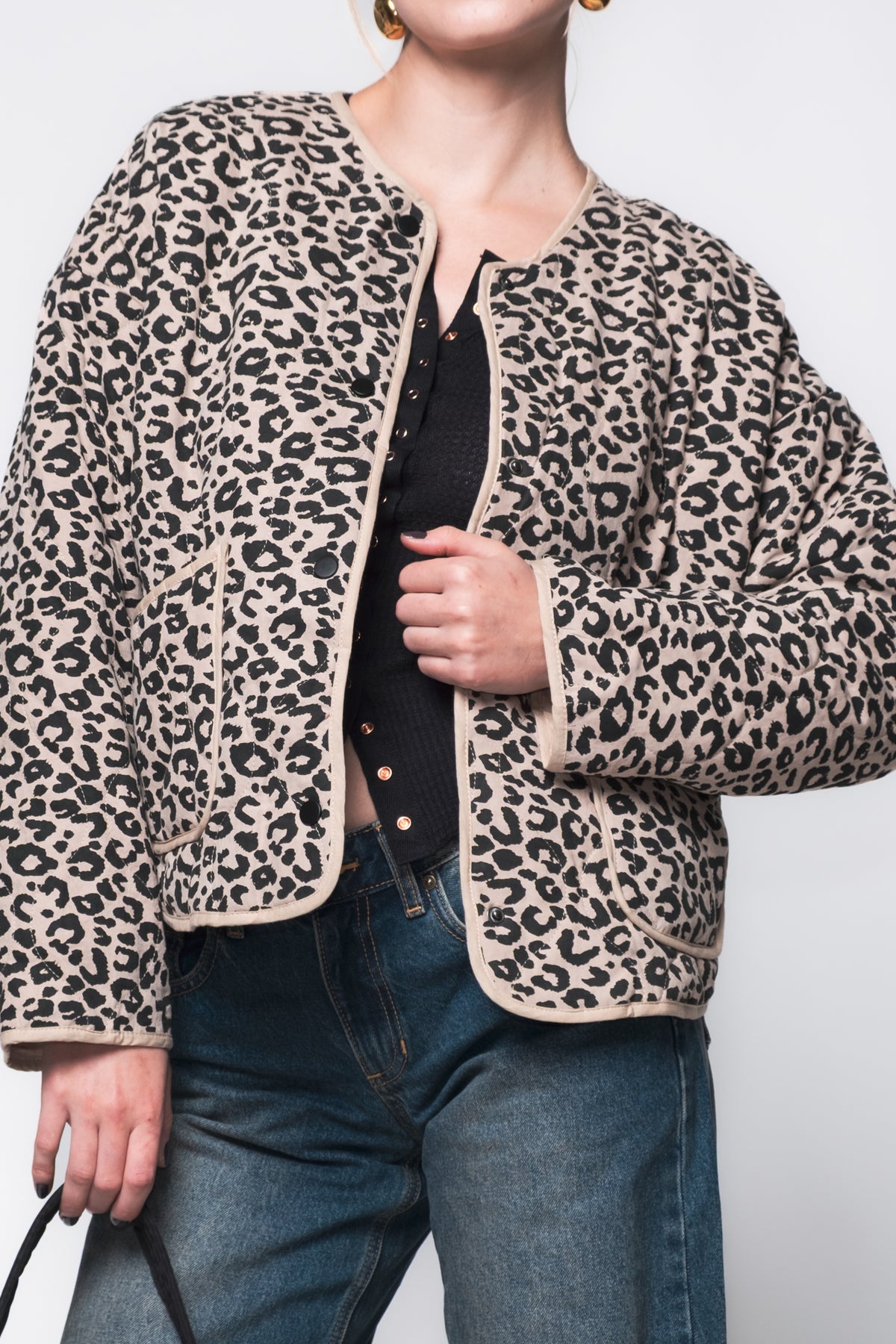 Leopard Print Quilted Jacket