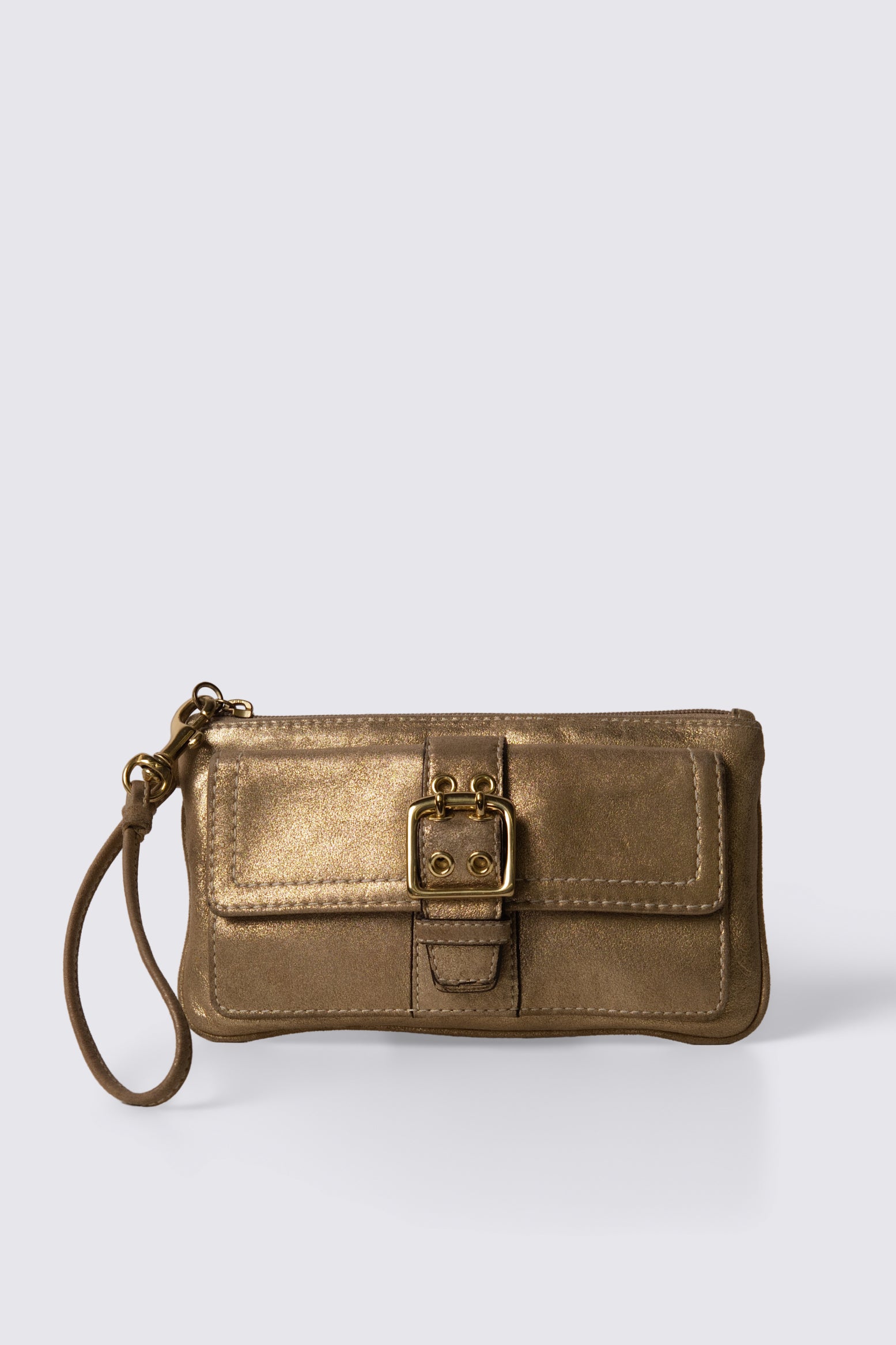 Y2K Coach Gold Leather Soho Buckle Wristlet – Calico