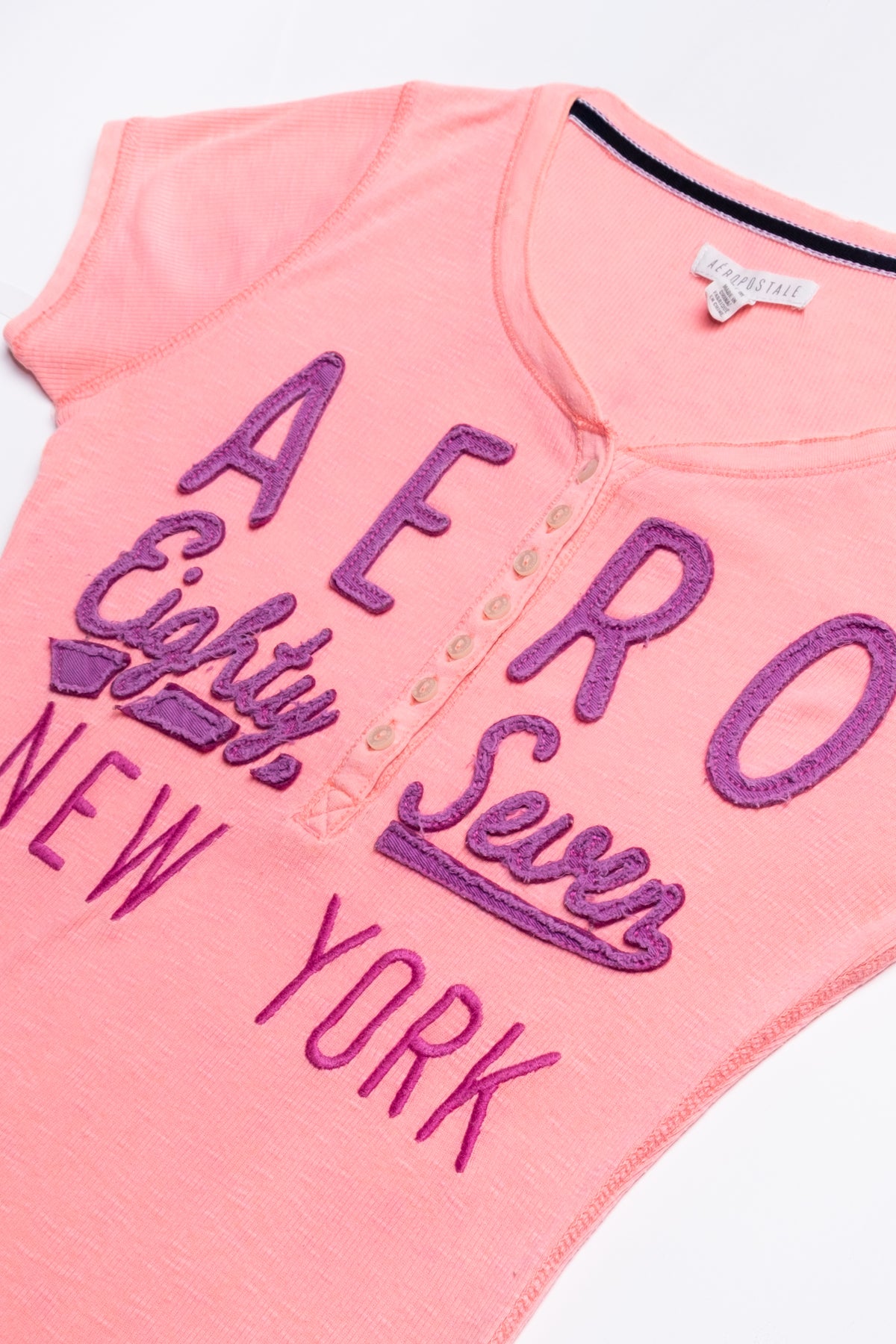 2010s Aeropostale Aero 87 Henley Baby Tee