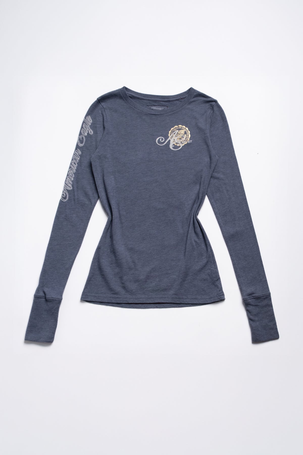 AE Embroidered Logo Long Sleeve Tee