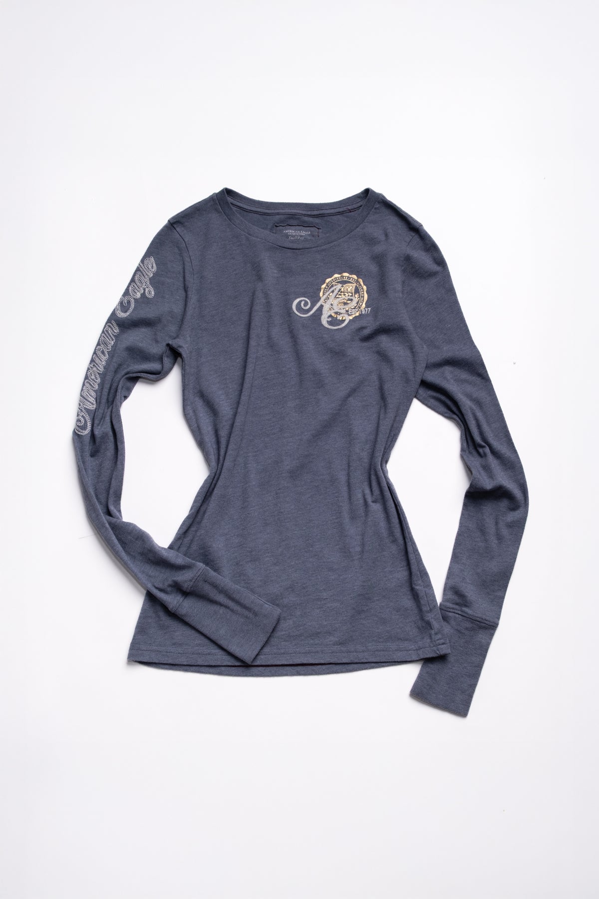 AE Embroidered Logo Long Sleeve Tee