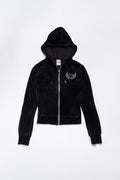Rhinesone Angel Wing Fitted Velour Hoodie