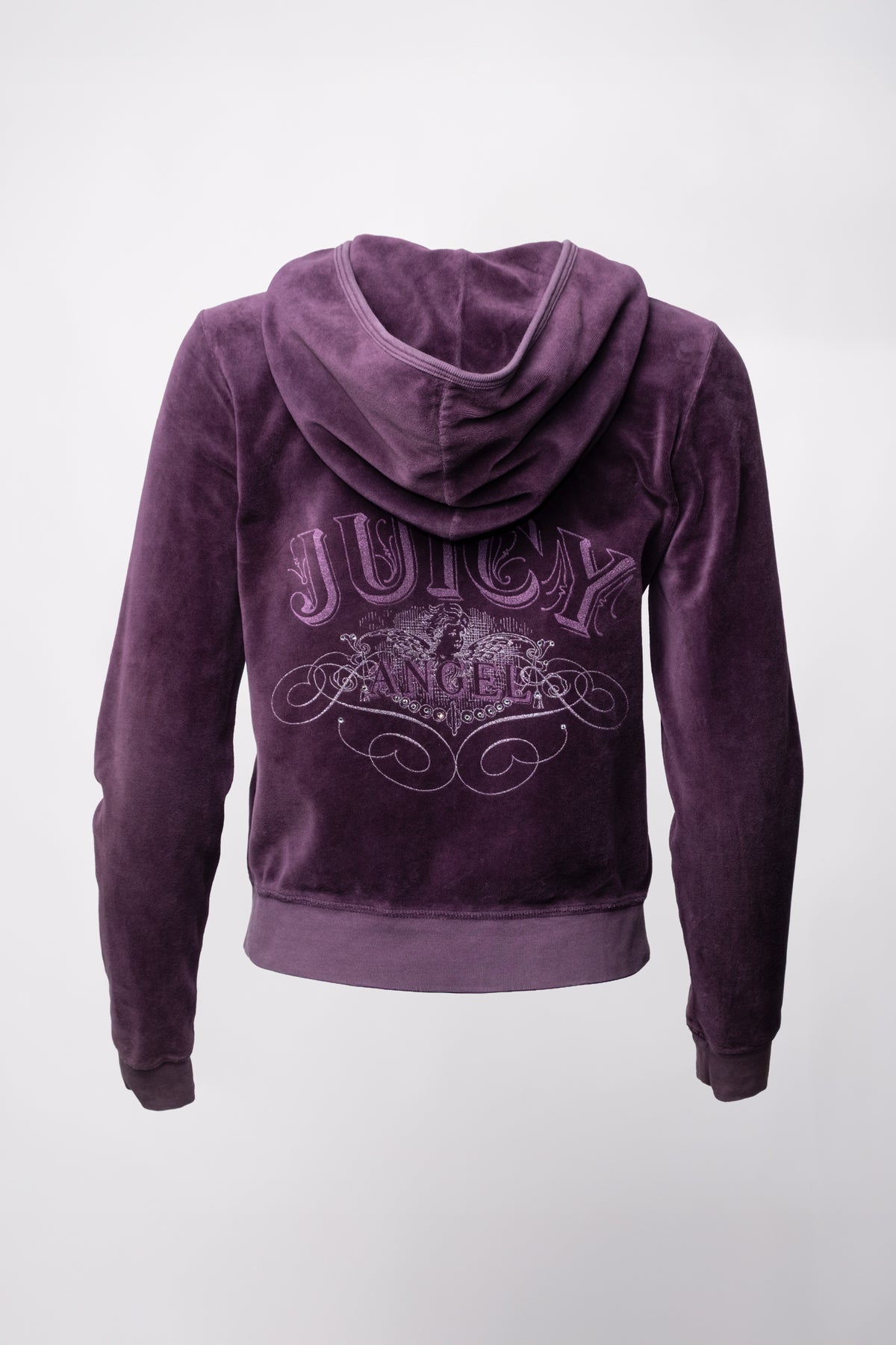 Early Y2K Juicy Couture Juicy Angel Velour Zip Hoodie