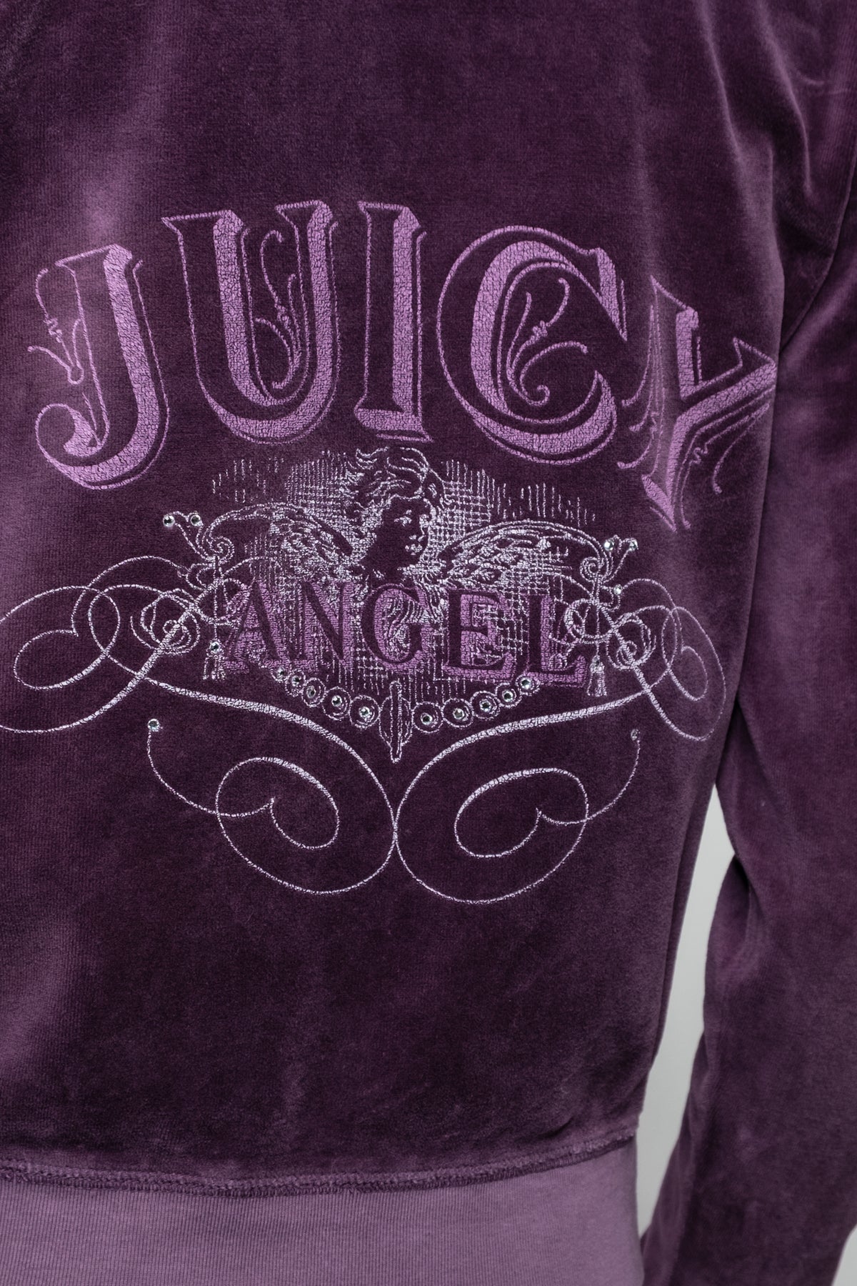 Early Y2K Juicy Couture Juicy Angel Velour Zip Hoodie