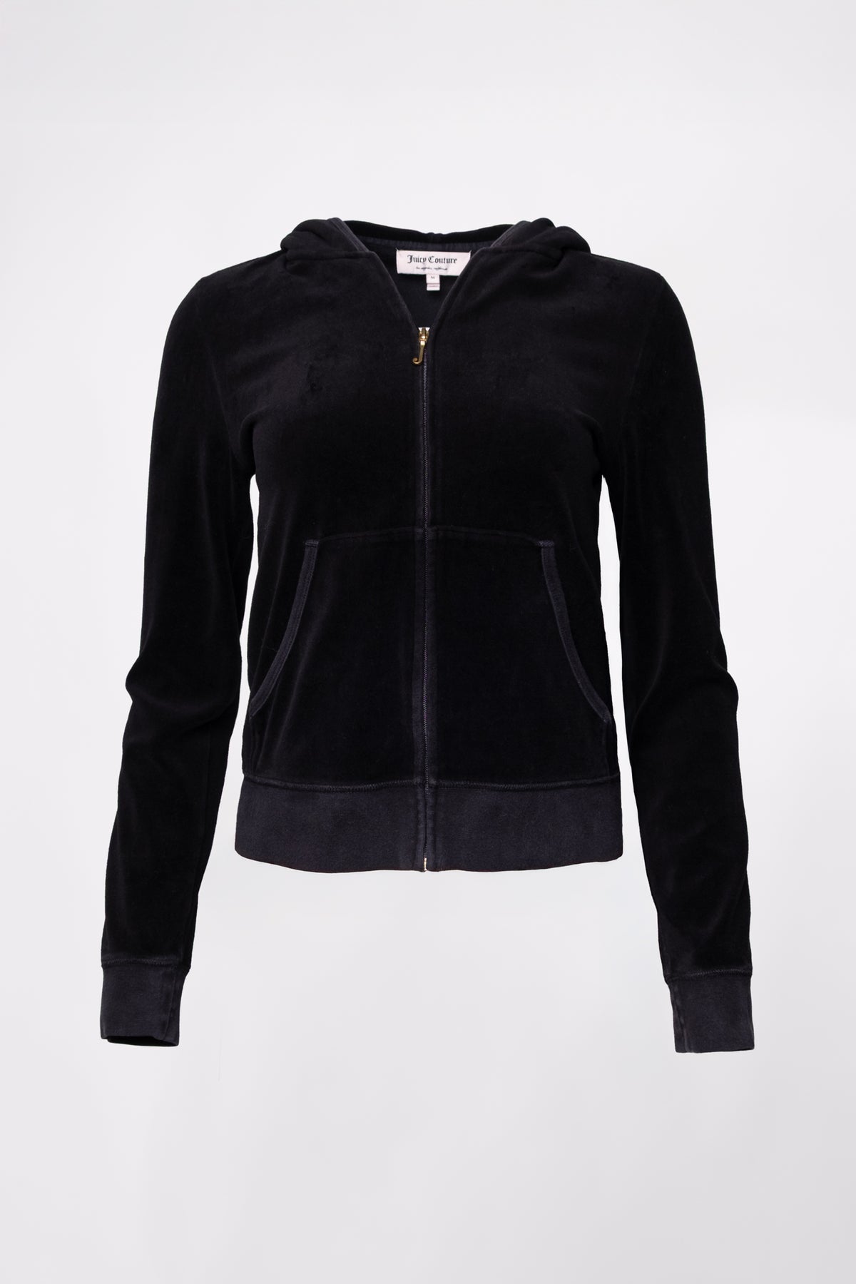 Juicy Couture Rhinestone Crest Velour Zip Hoodie