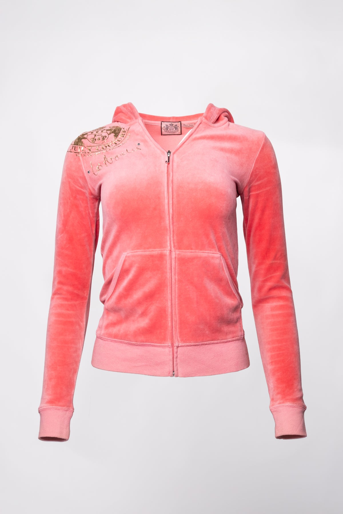 Juicy Couture Gold Crest Velour Zip Hoodie