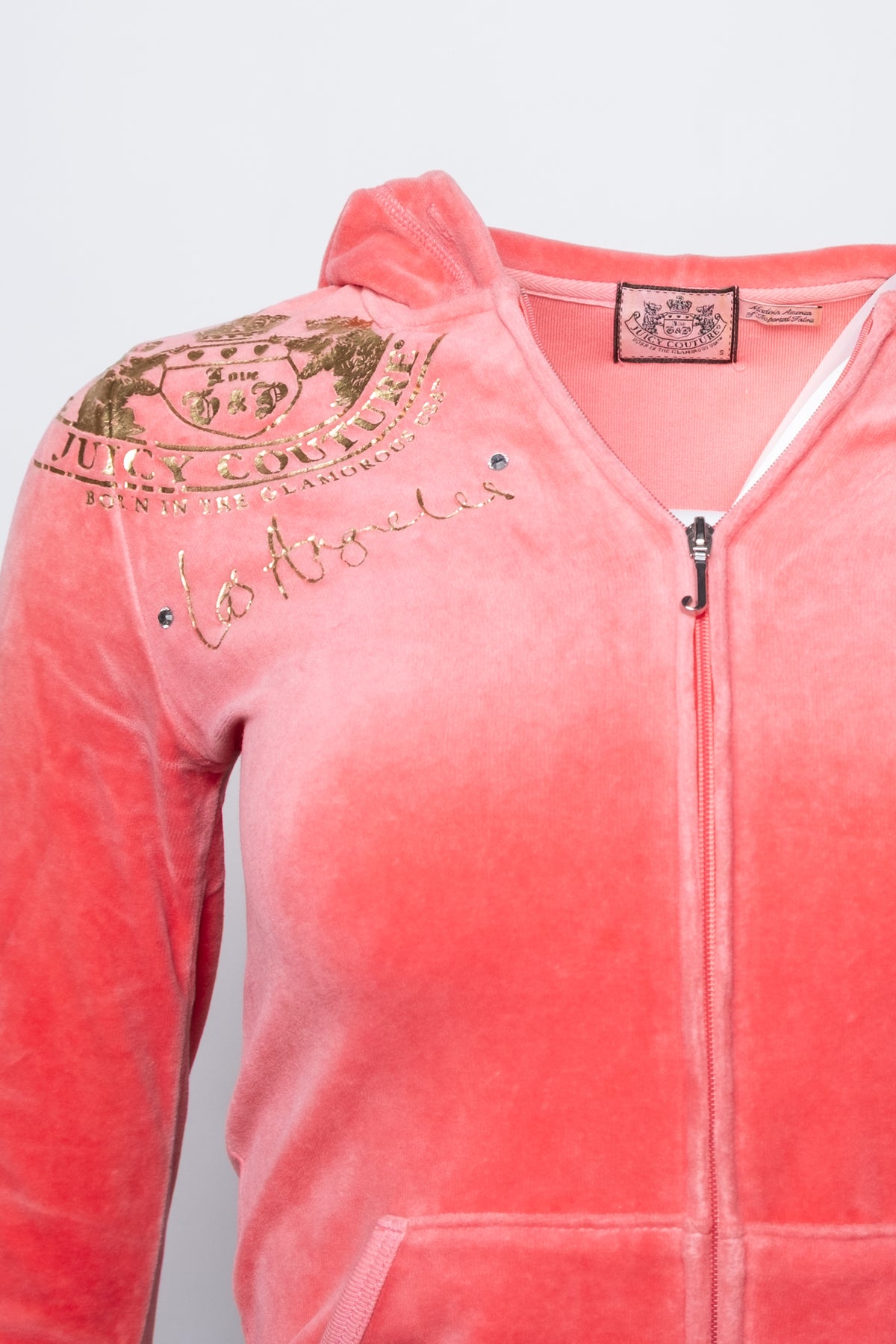 Juicy Couture Gold Crest Velour Zip Hoodie