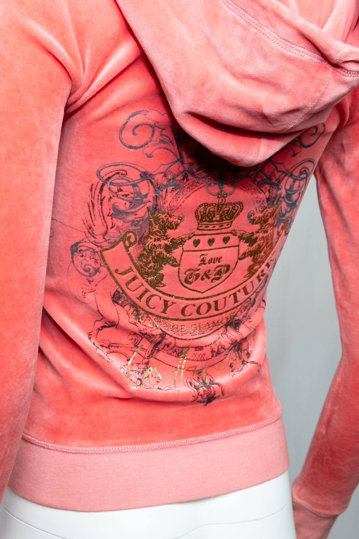 Juicy Couture Gold Crest Velour Zip Hoodie