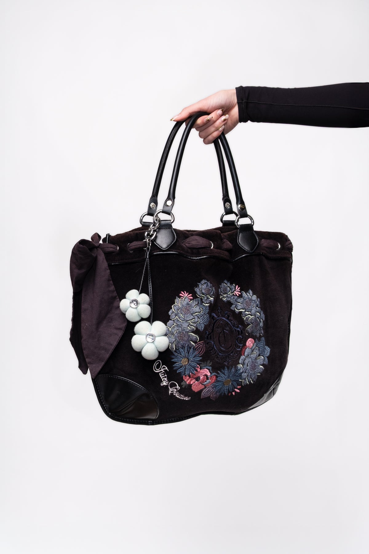 Juicy Couture Embroidered Velour Hobo Bag