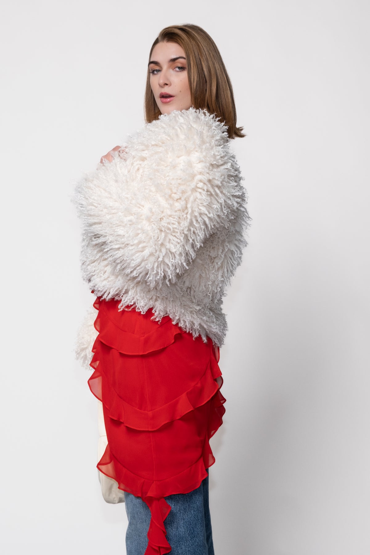 Steve Madden Leites Faux Fur Shaggy Jacket