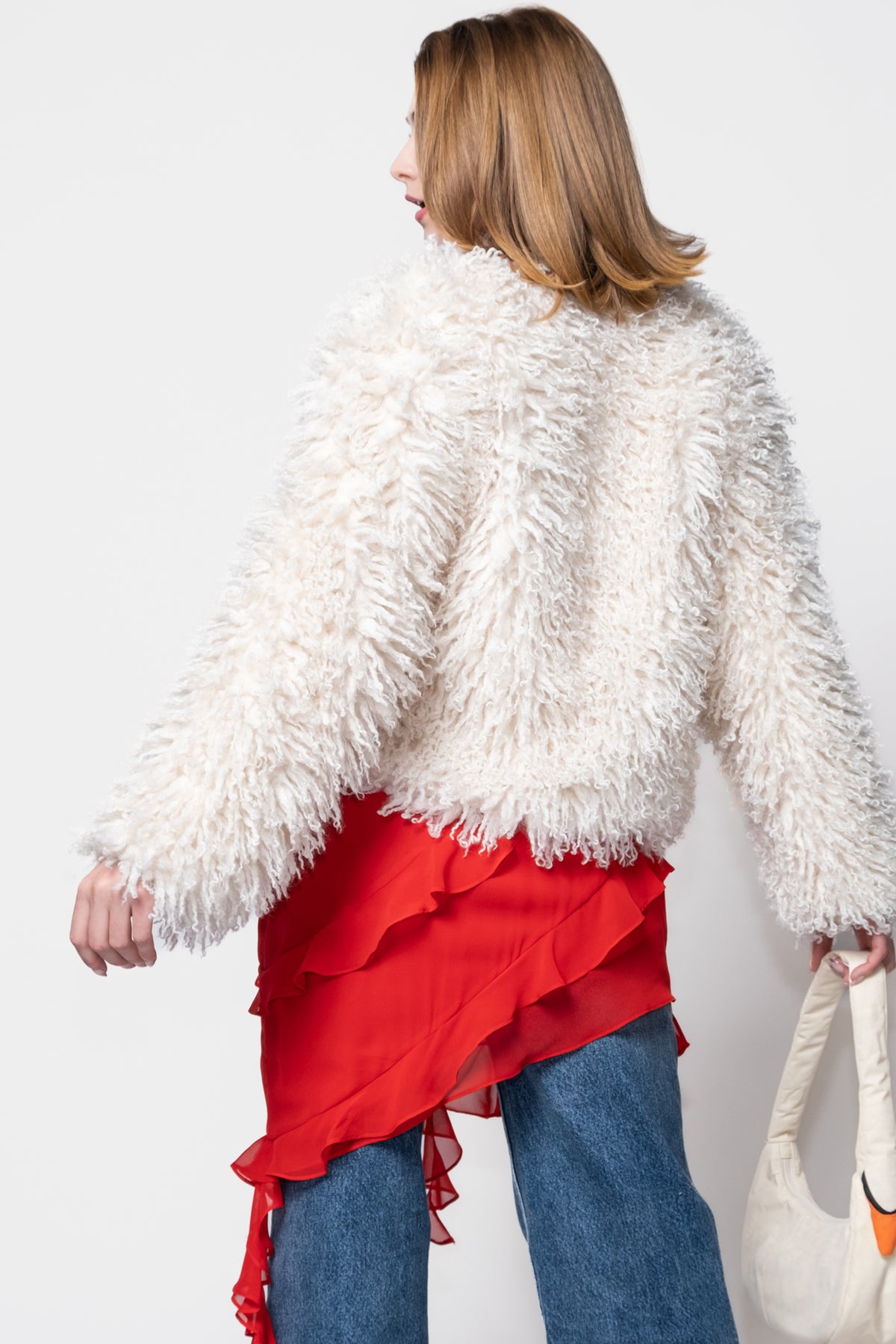 Steve Madden Leites Faux Fur Shaggy Jacket