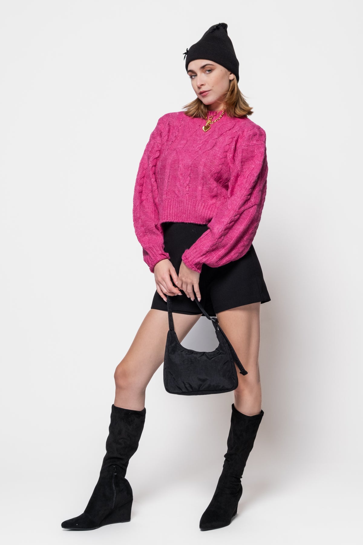 Steve Madden Marcie Cableknit Sweater