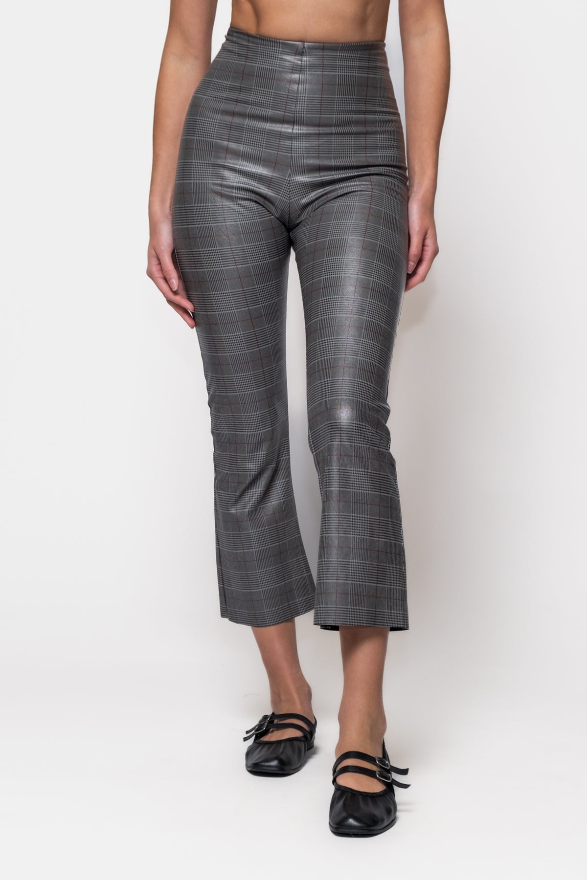 Commando Faux Leather Print Cropped Flares