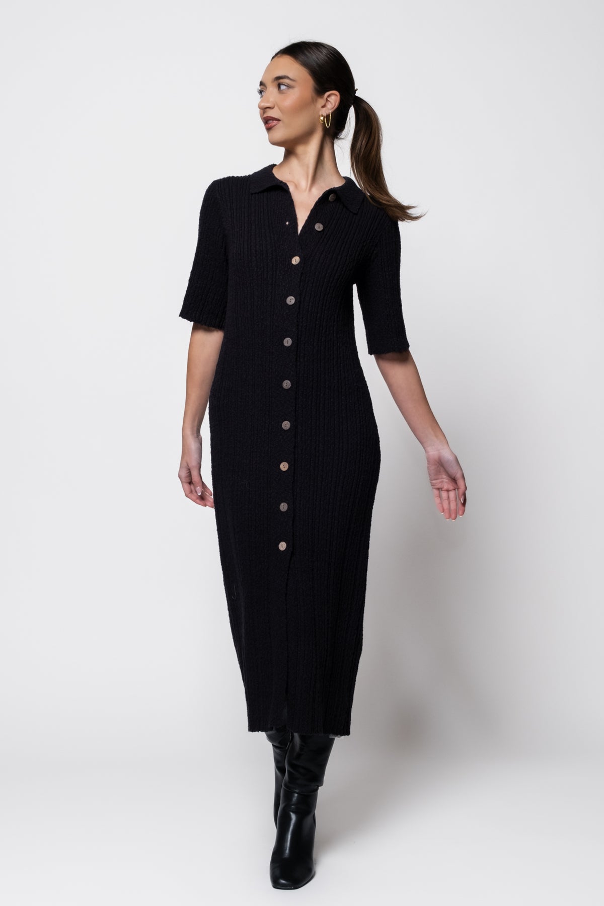 Olivia Ribbed Knit Midi Dress
