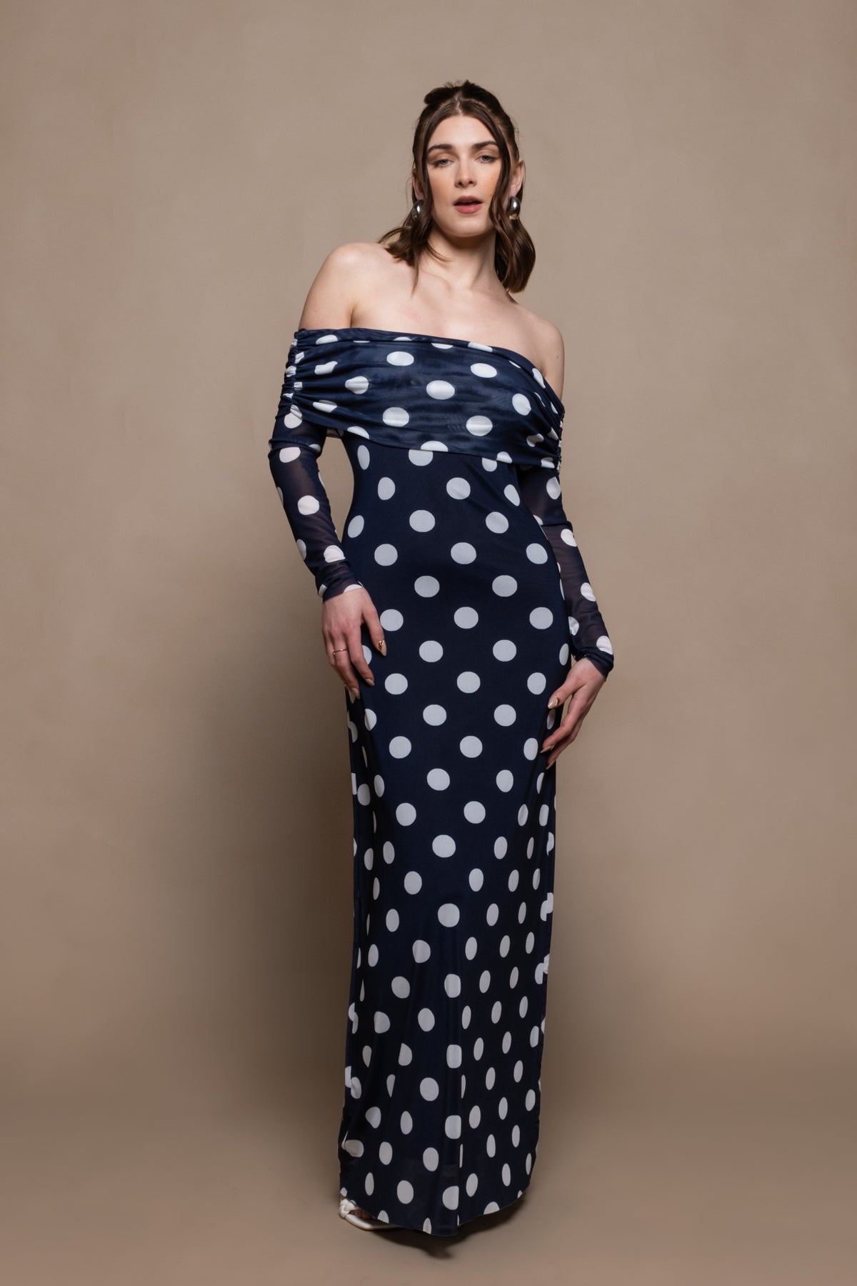 Steve Madden Aurelia Off The Shoulder Polka Dot Dress