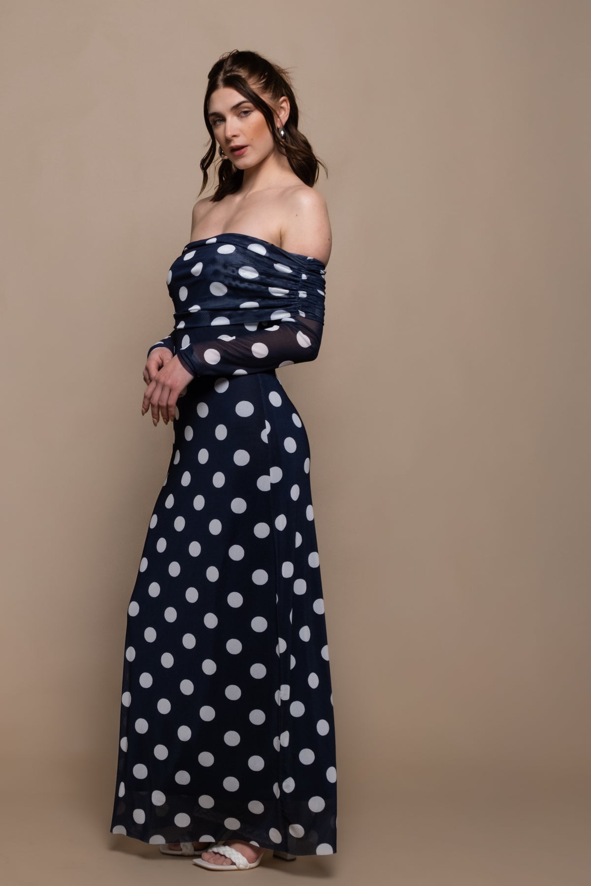Steve Madden Aurelia Off The Shoulder Polka Dot Dress