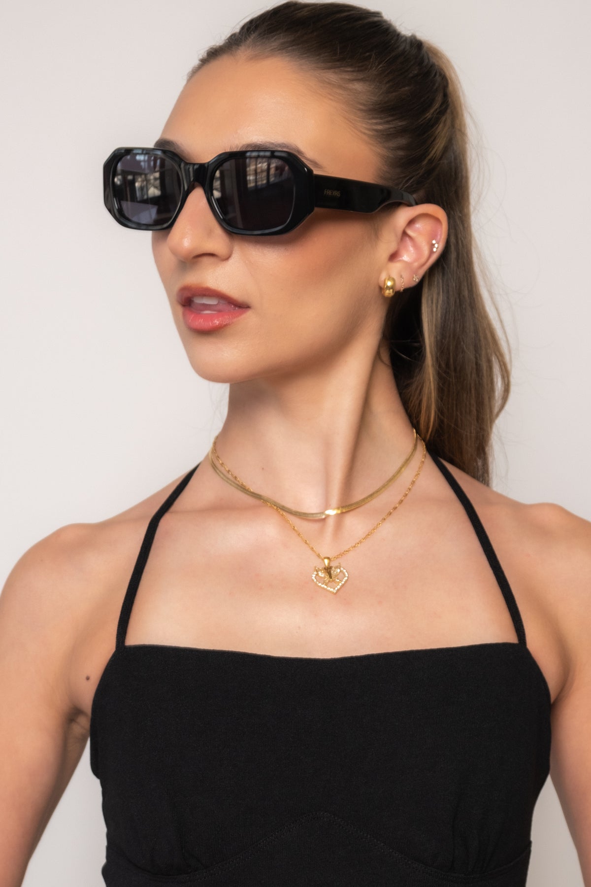 Freyrs Onyx Rectangle Sunglasses