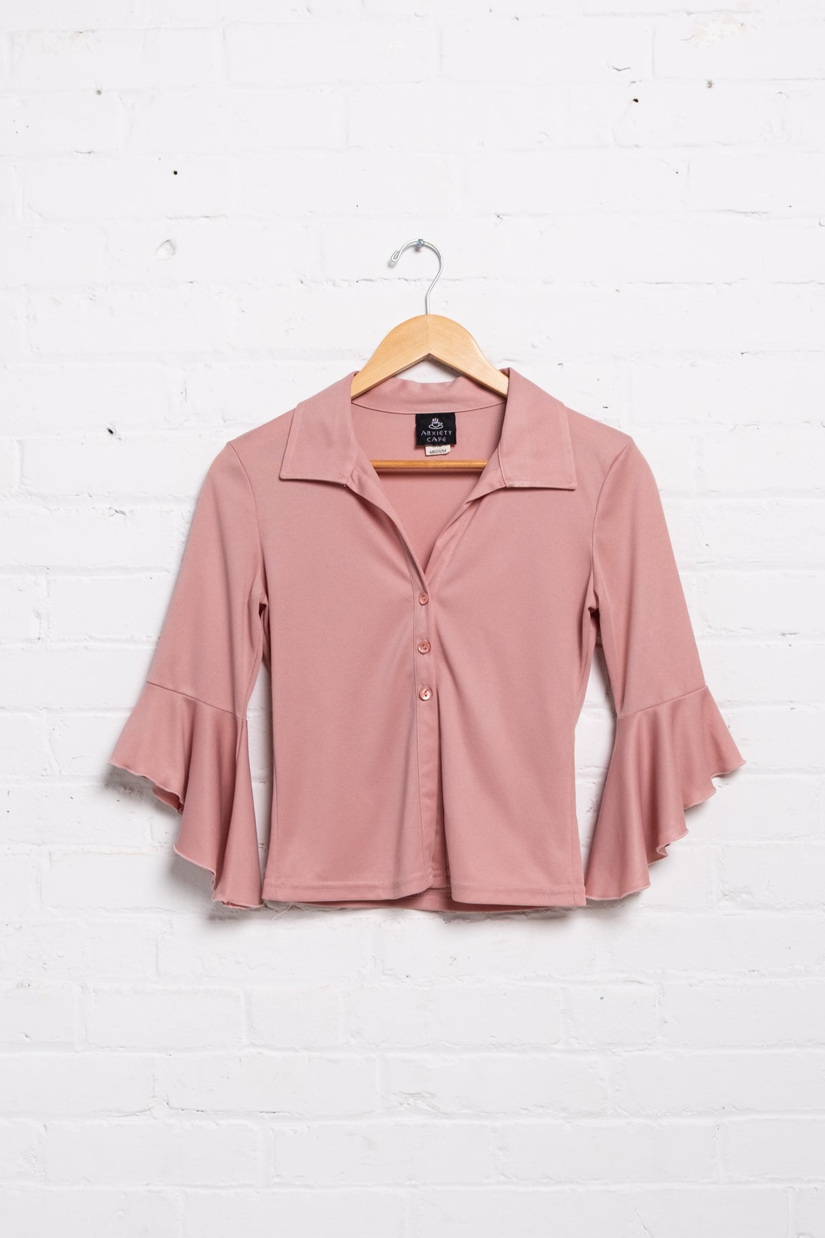 Anxiety Cafe Flutter Sleeve Top