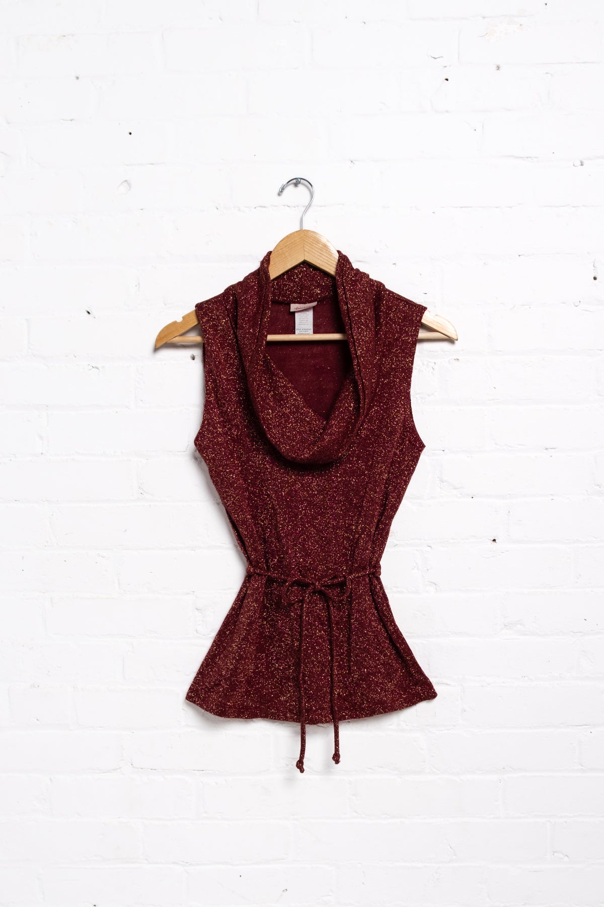 Cowl Neck Lurex Sleeveless Top