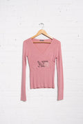 Euro Subversive Graphic Long Sleeve Knit Top