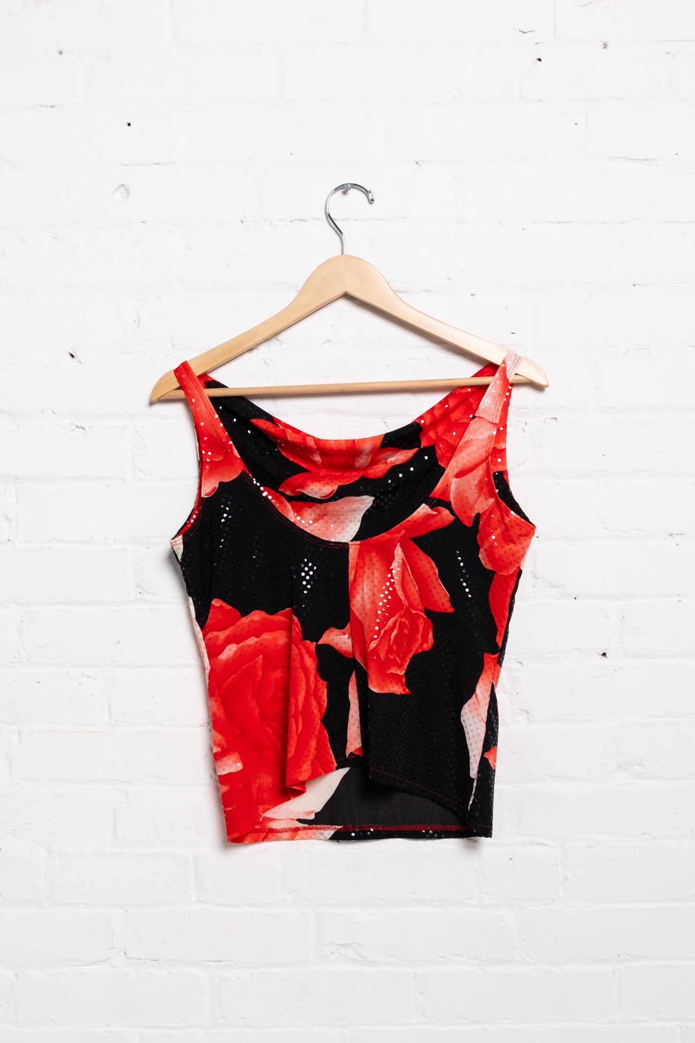 Glossy Rose Graphic Top