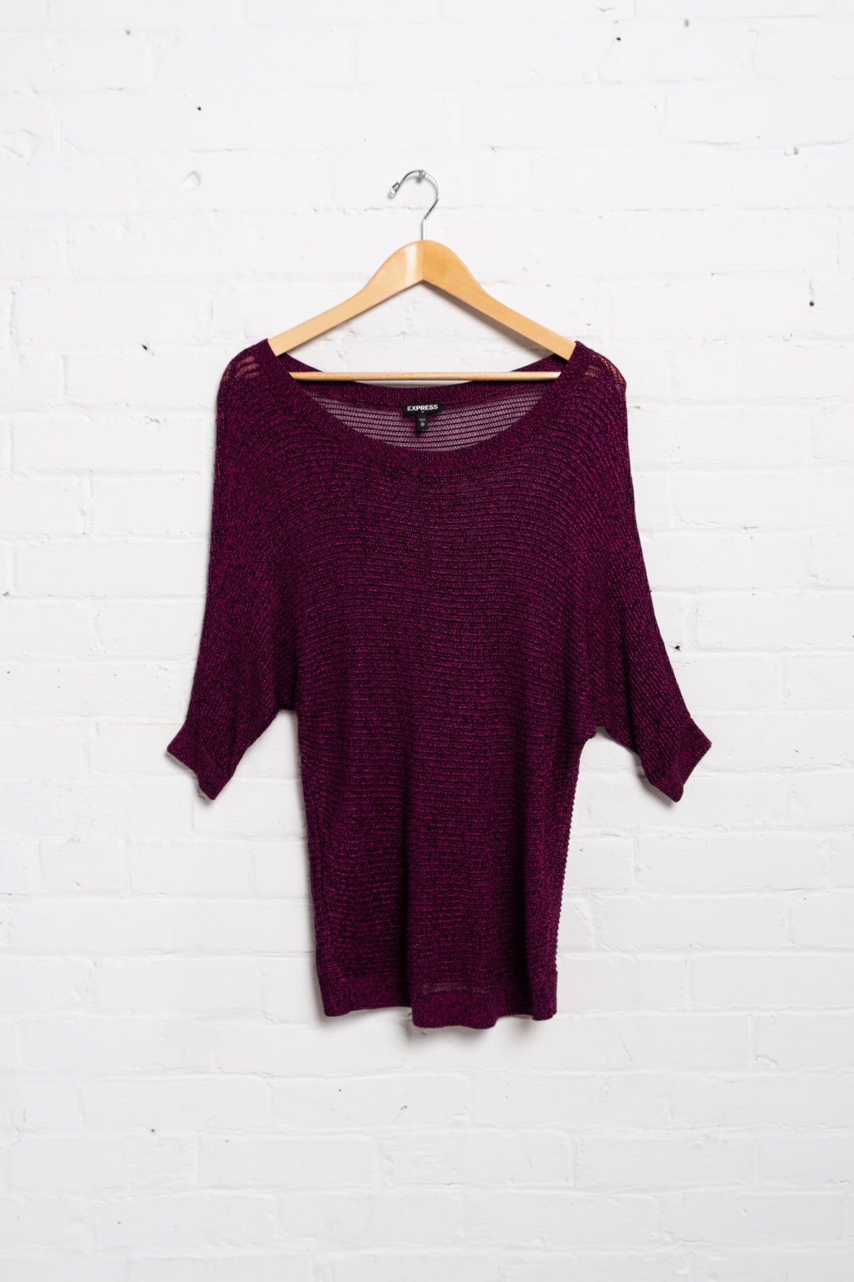 Express Wide Neck Dolman Tunic - Heather Plum