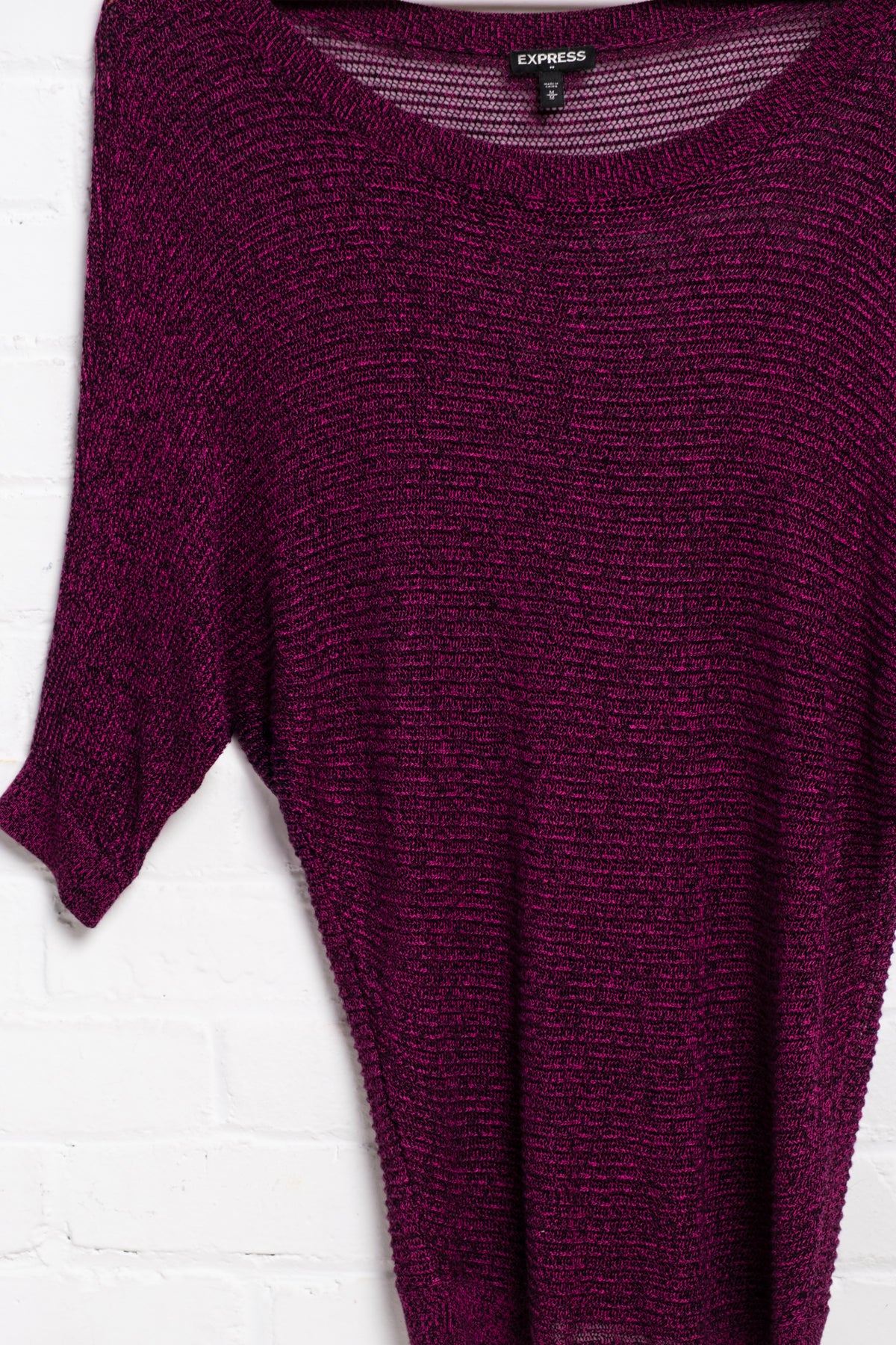 Express Wide Neck Dolman Tunic - Heather Plum