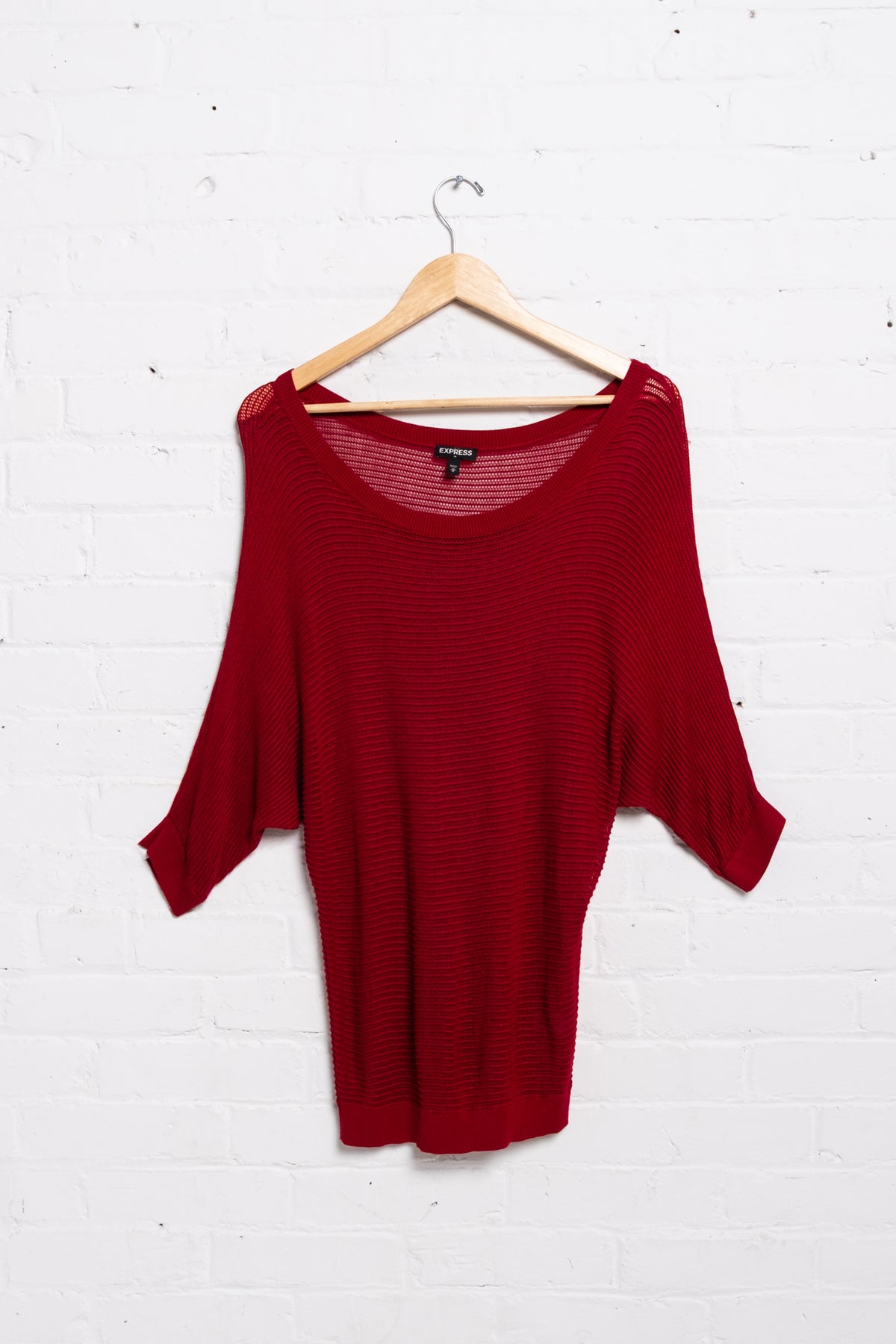 Express Wide Neck Dolman Tunic - Brick