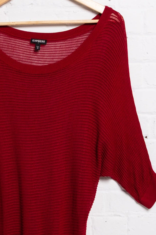 Express Wide Neck Dolman Tunic - Brick