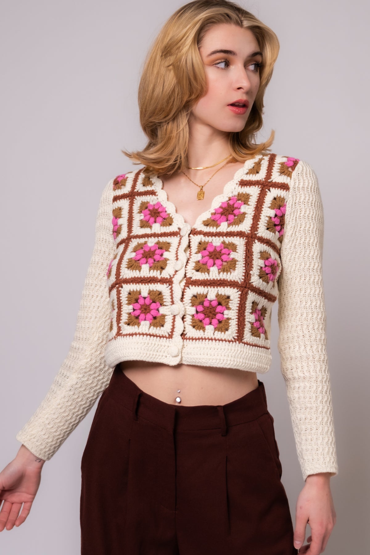 Saltwater Luxe Chels Crochet Square Cardi