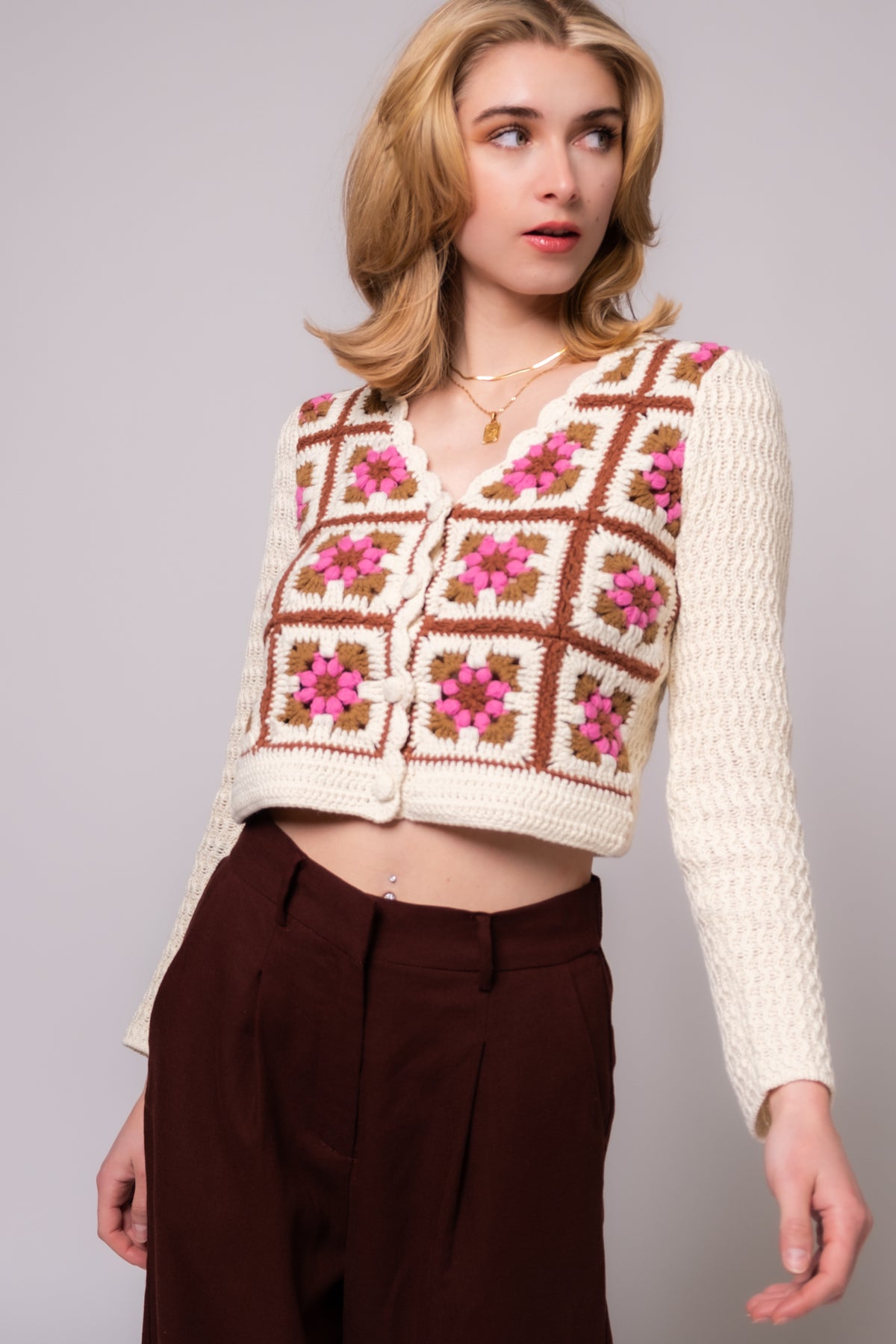 Saltwater Luxe Chels Crochet Square Cardi