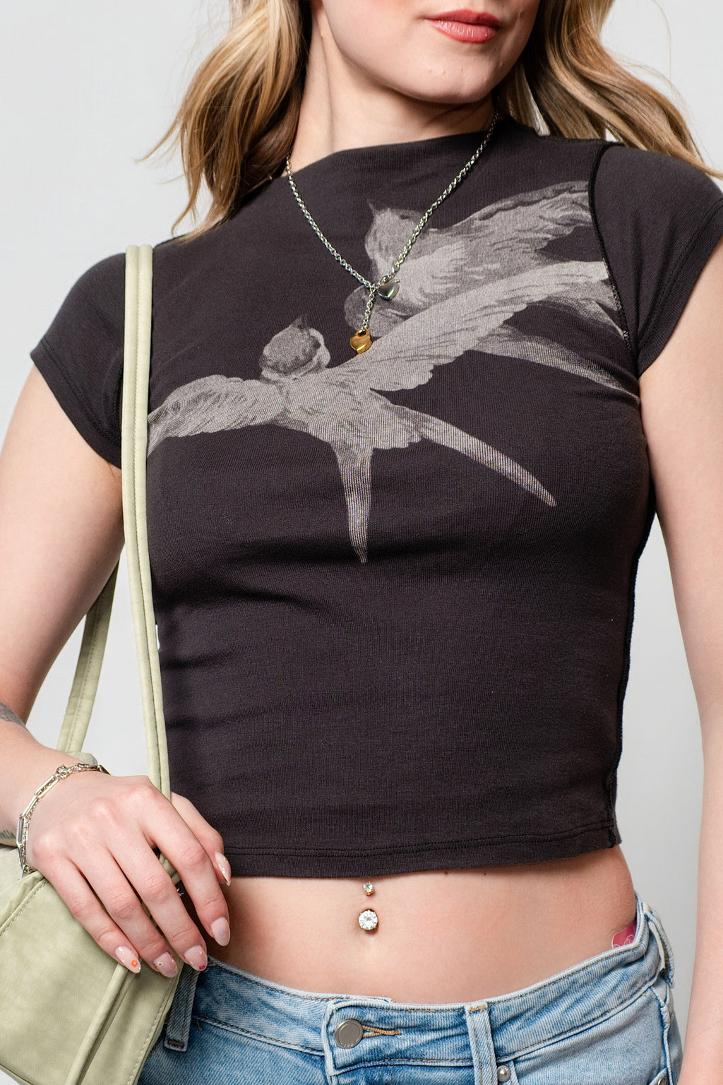 Free People Birds In Flight Baby Tee