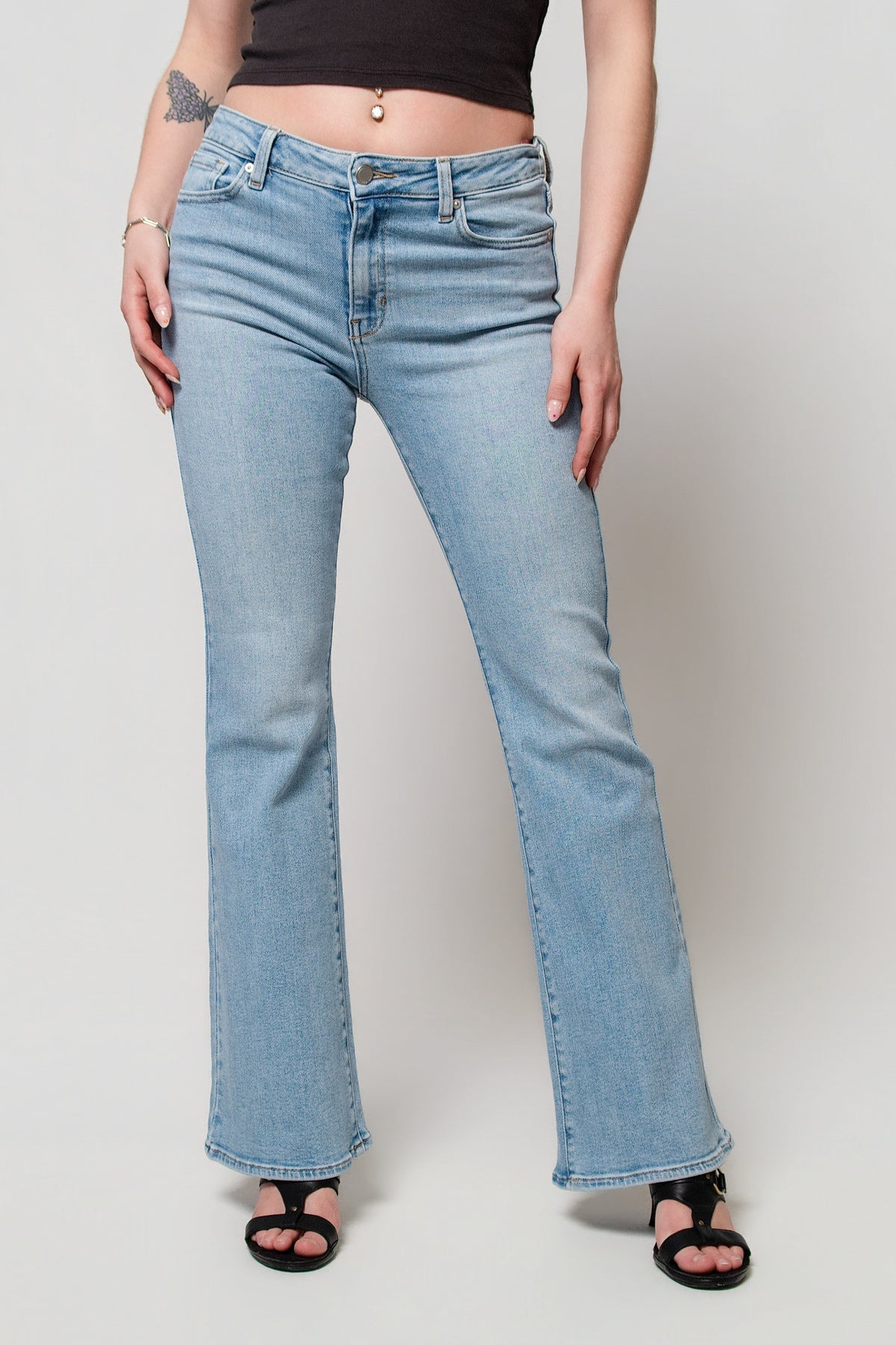 Just Black Mid Rise Flare Jeans