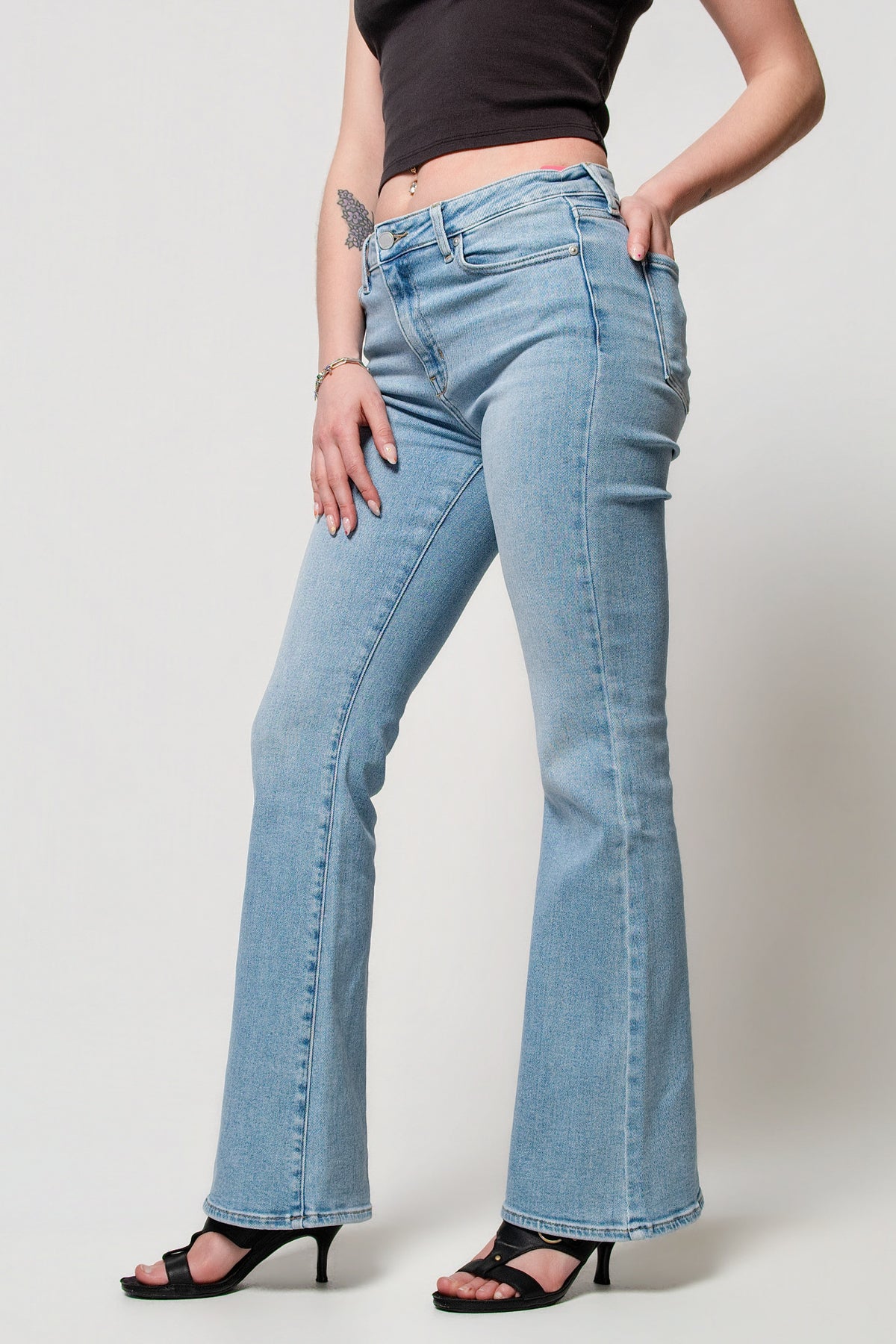 Just Black Mid Rise Flare Jeans