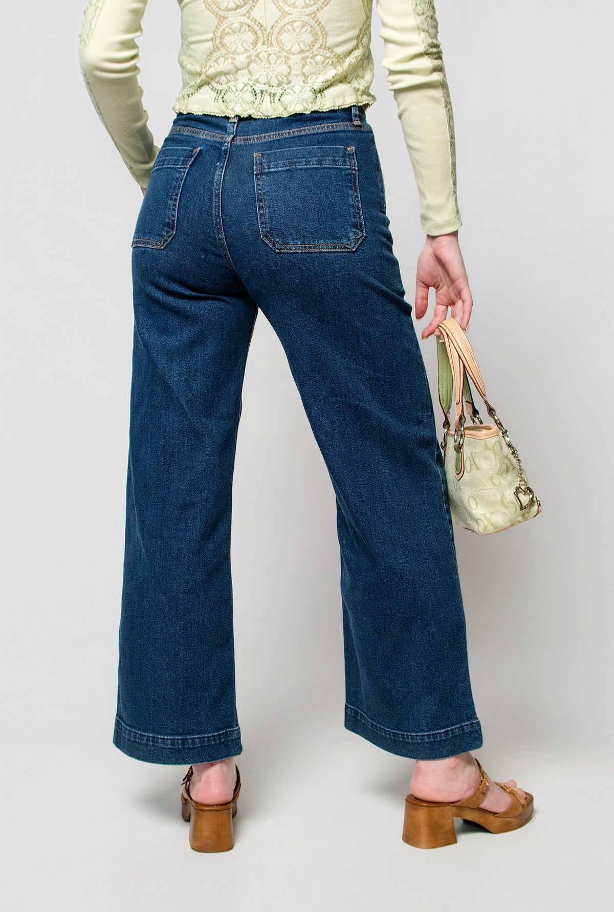 Just Black Utility Pocket Wide Leg Jeans