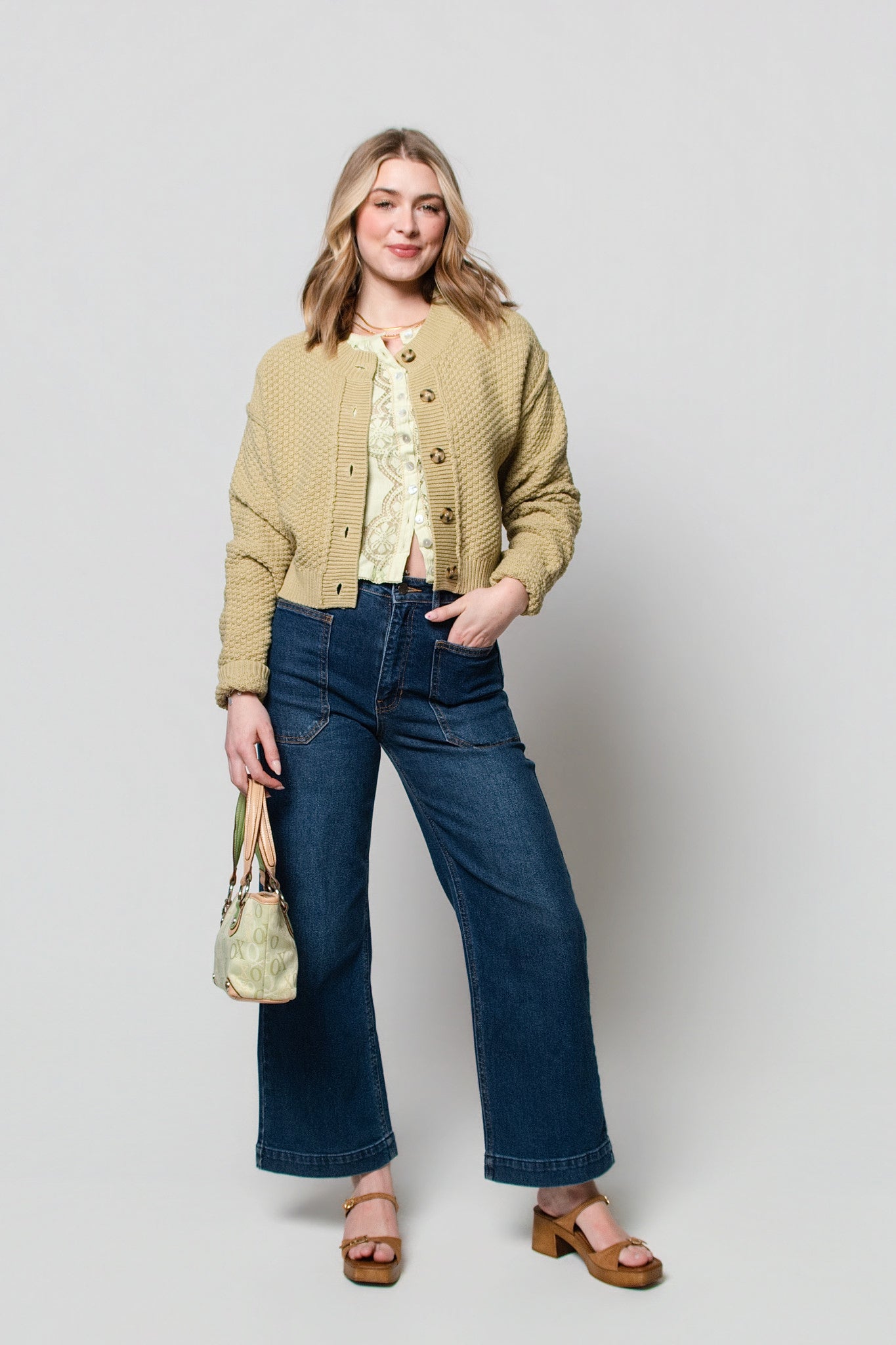 Just Black Utility Pocket Wide Leg Jeans