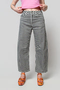Just Black Gingham Baby Barrel Jeans