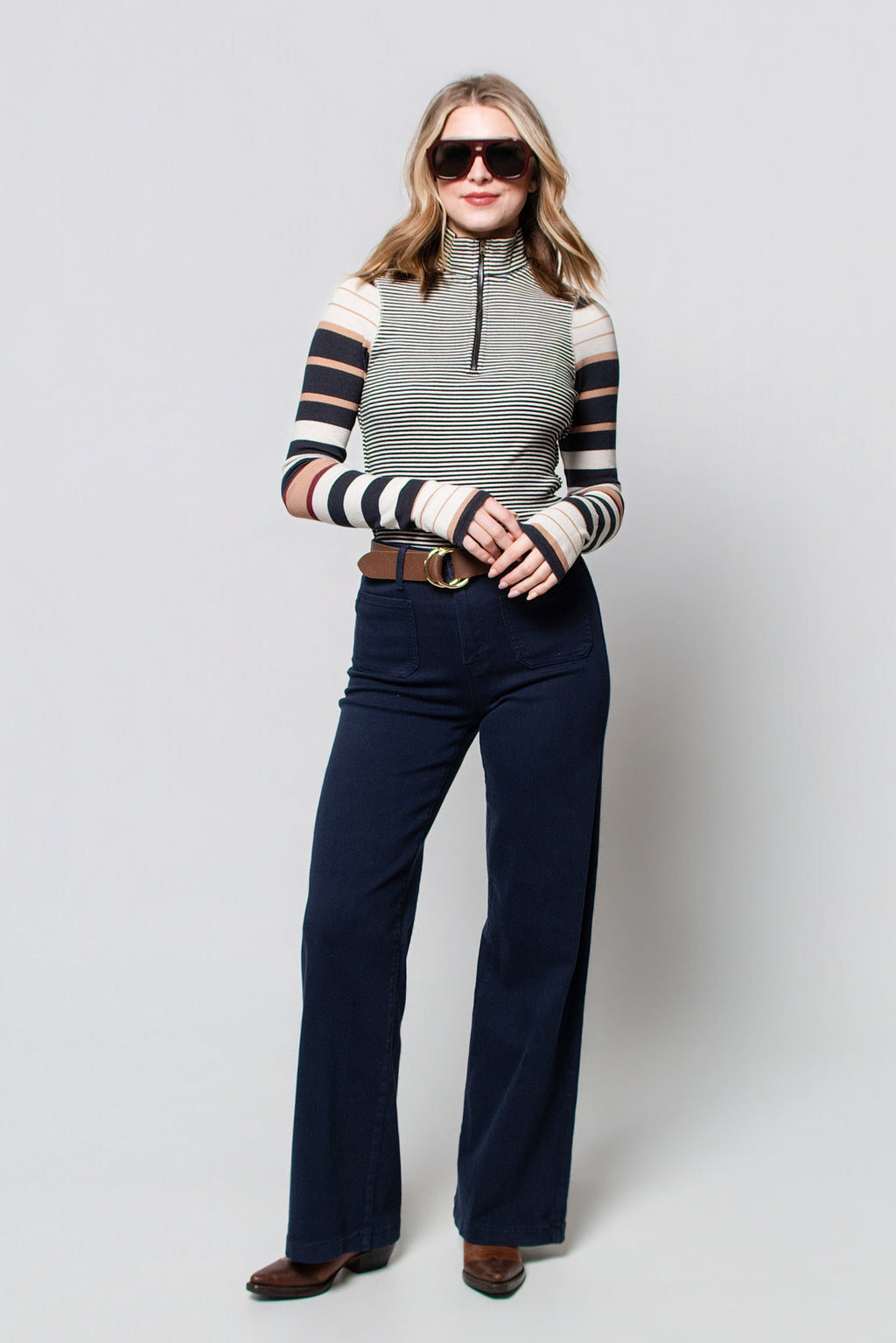Just Black Patch Pocket Wide Leg Jeans