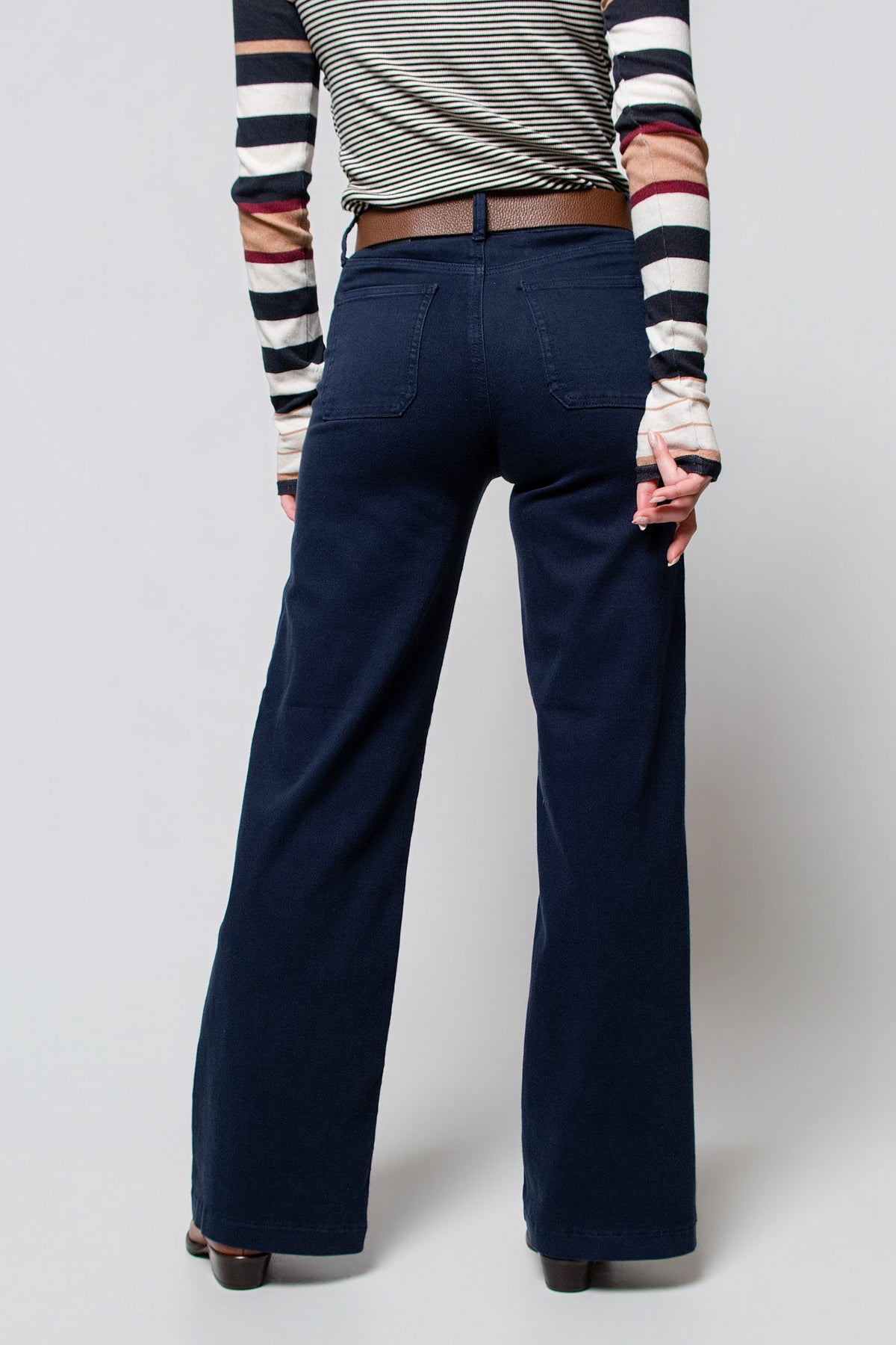 Just Black Patch Pocket Wide Leg Jeans
