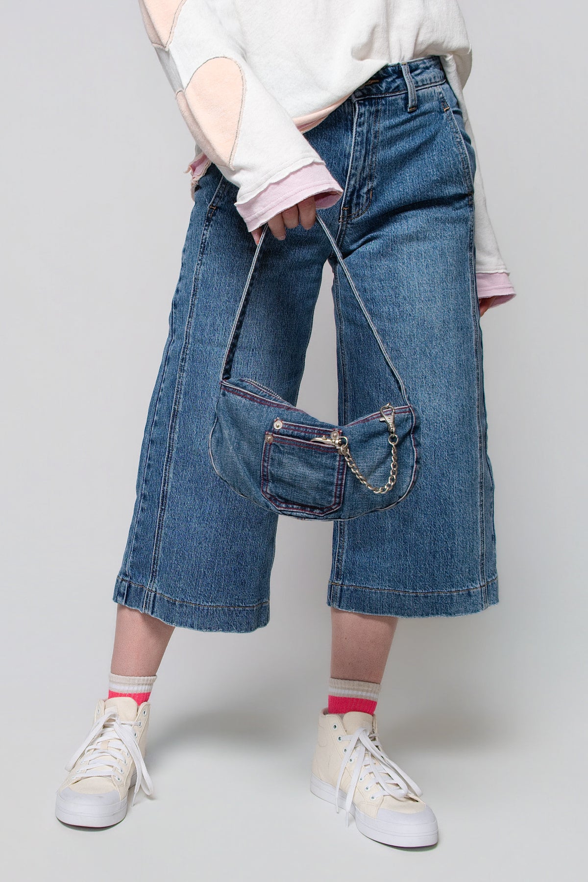 2004 Old Navy Denim Mini Bag with Chain Hardware