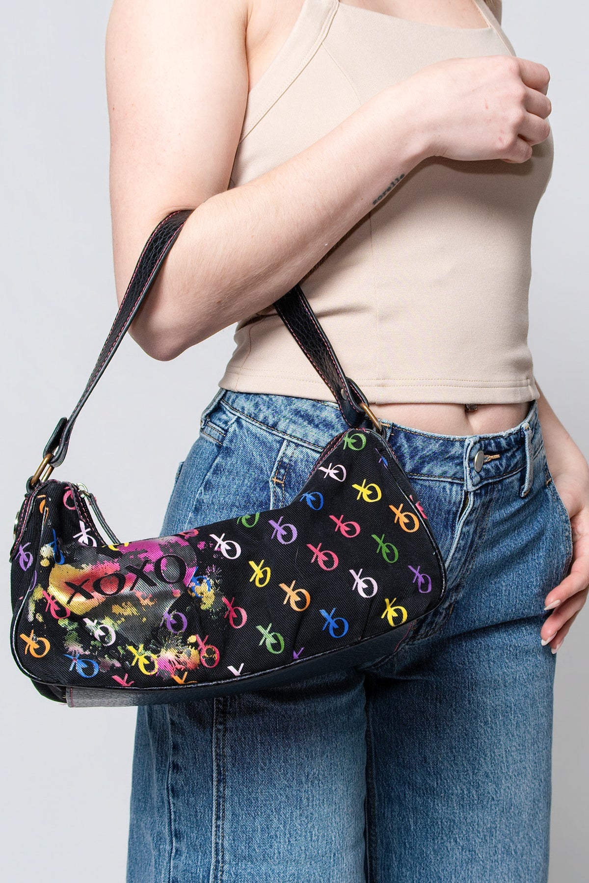 XOXO Graphic Canvas Shoulder Bag