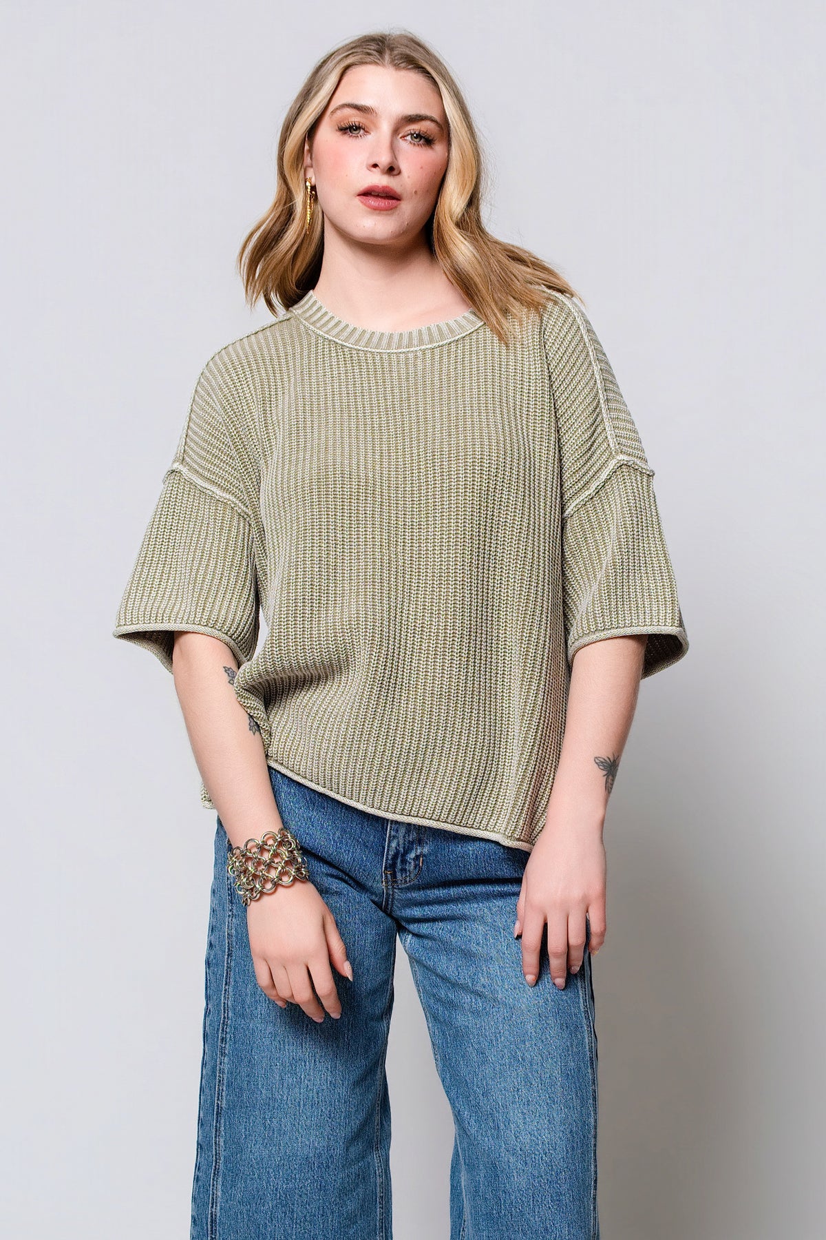 Effie Slouchy Short Sleeve Knit