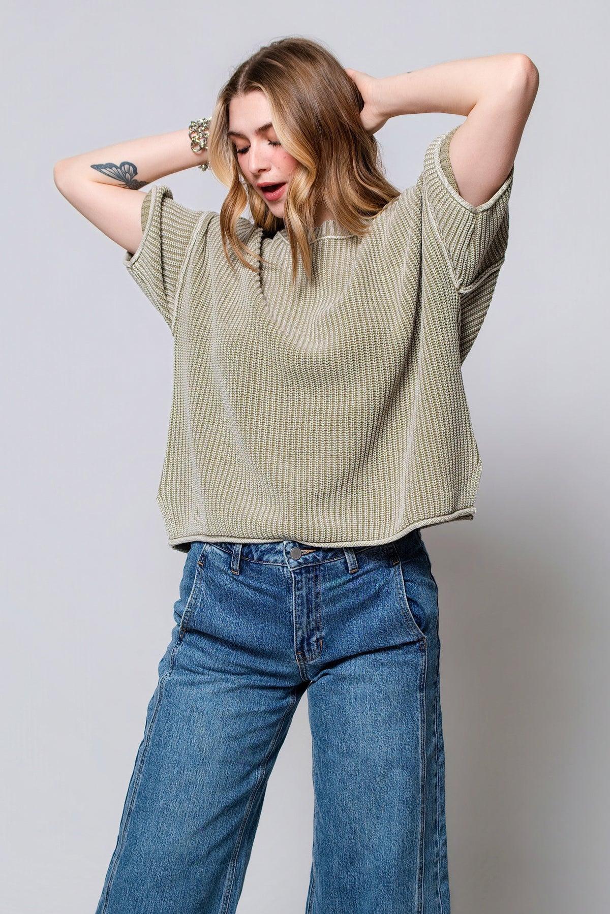 Effie Slouchy Short Sleeve Knit